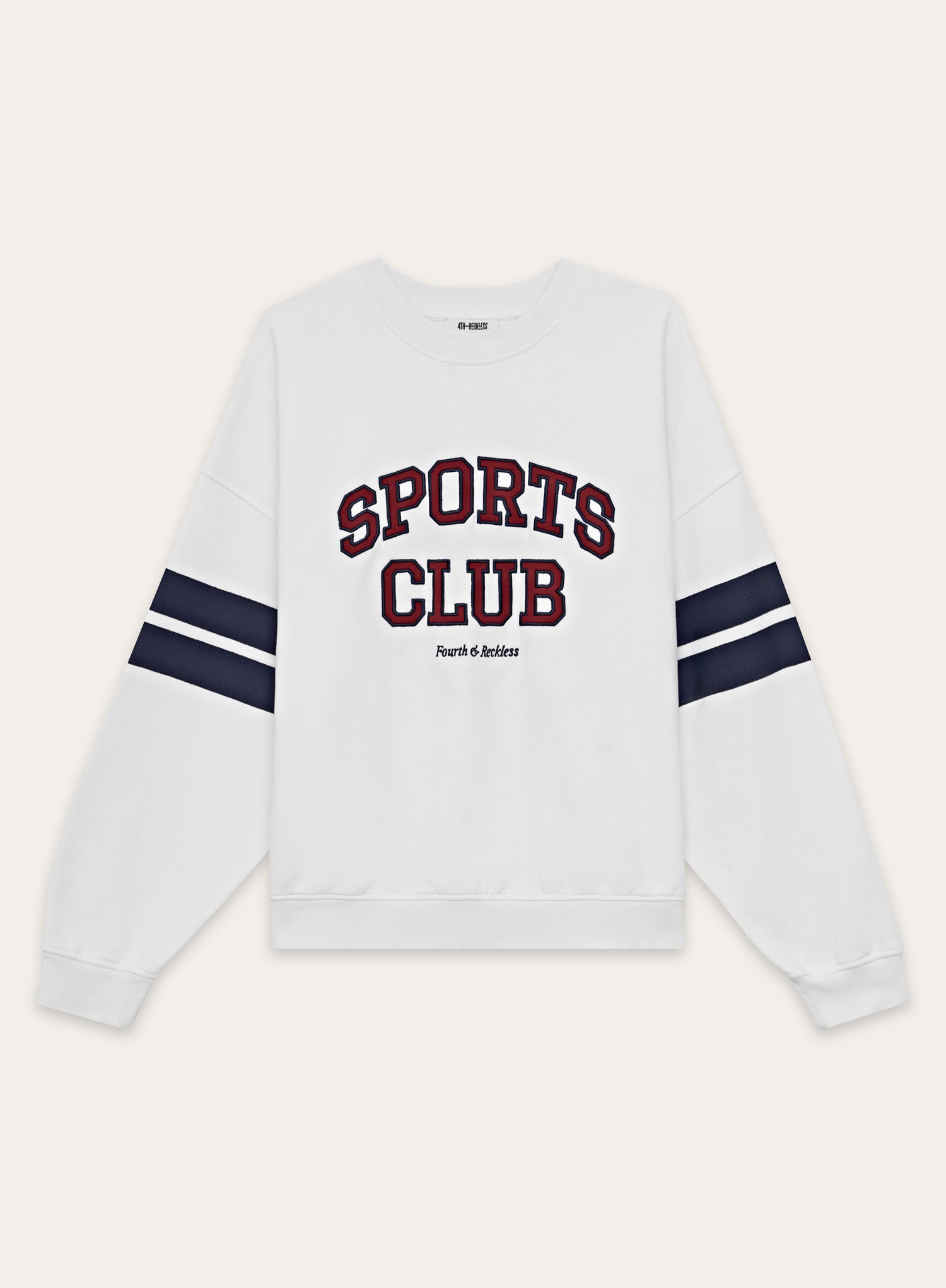 White Sports Club Slogan Oversized Sweatshirt- Stella