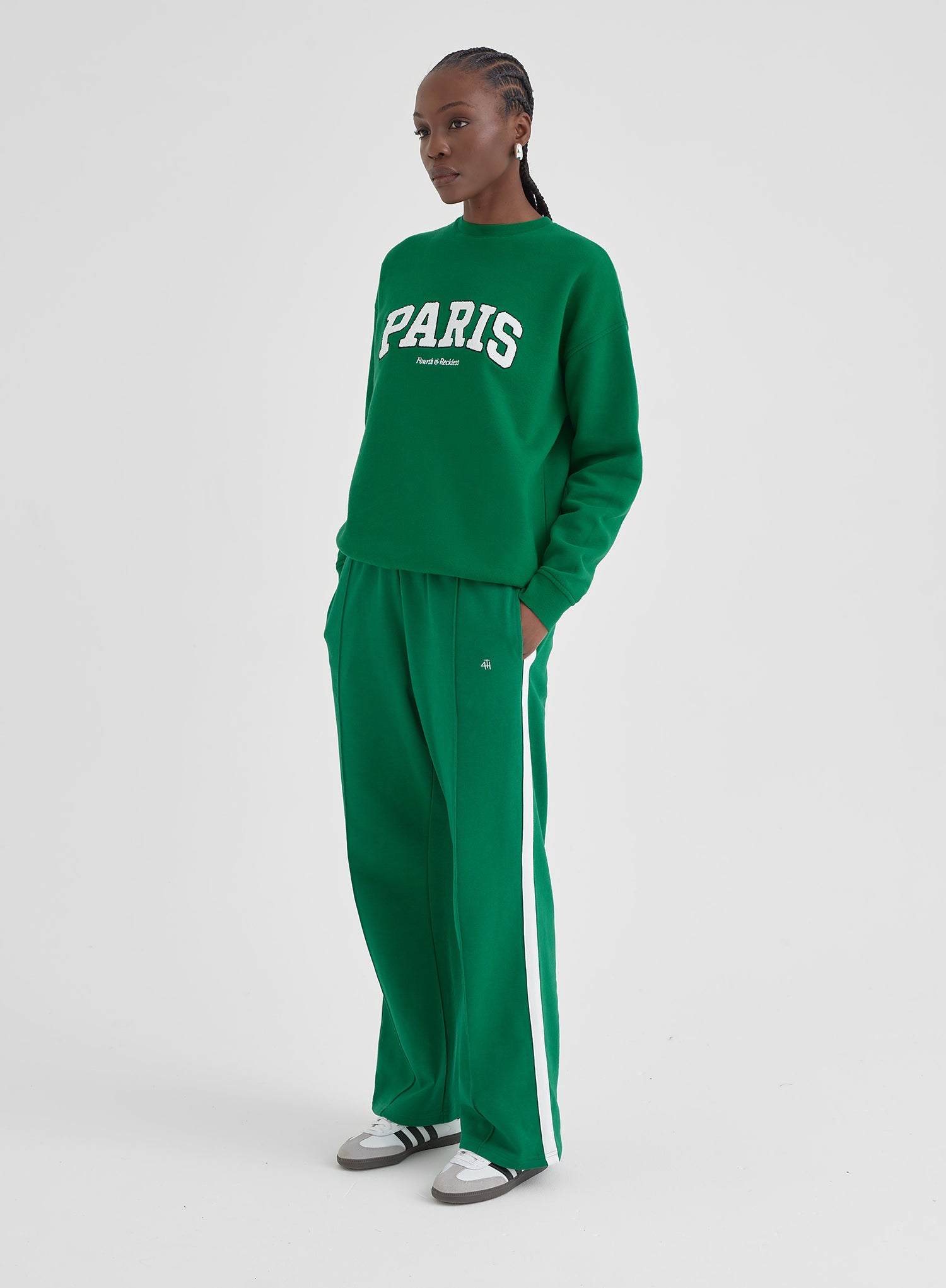 Green 4th Wide Leg Branded Jogger - Fergie