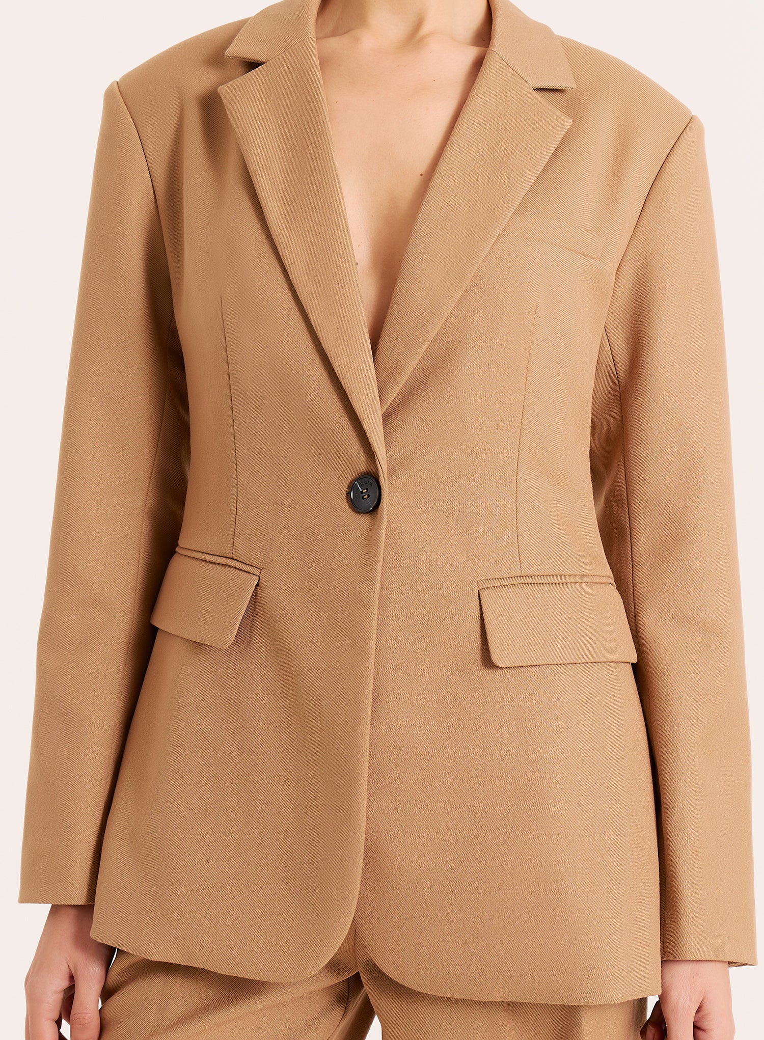 Camel Single Breasted Tailored Blazer