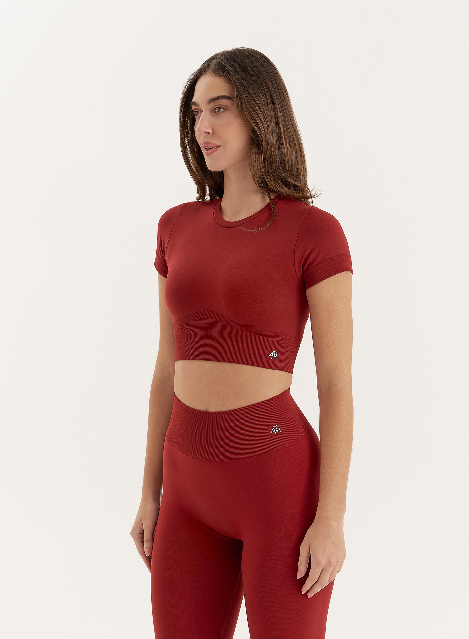 Red Seamless Gym Crop Top- Brogan