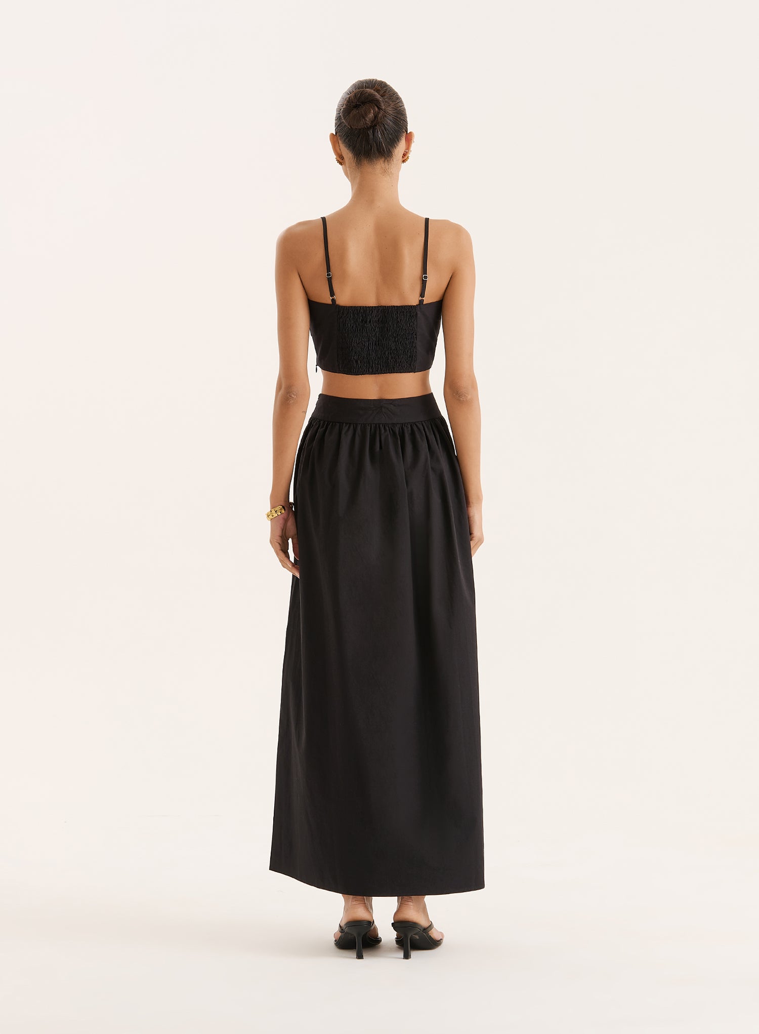 Black Cotton Maxi Skirt