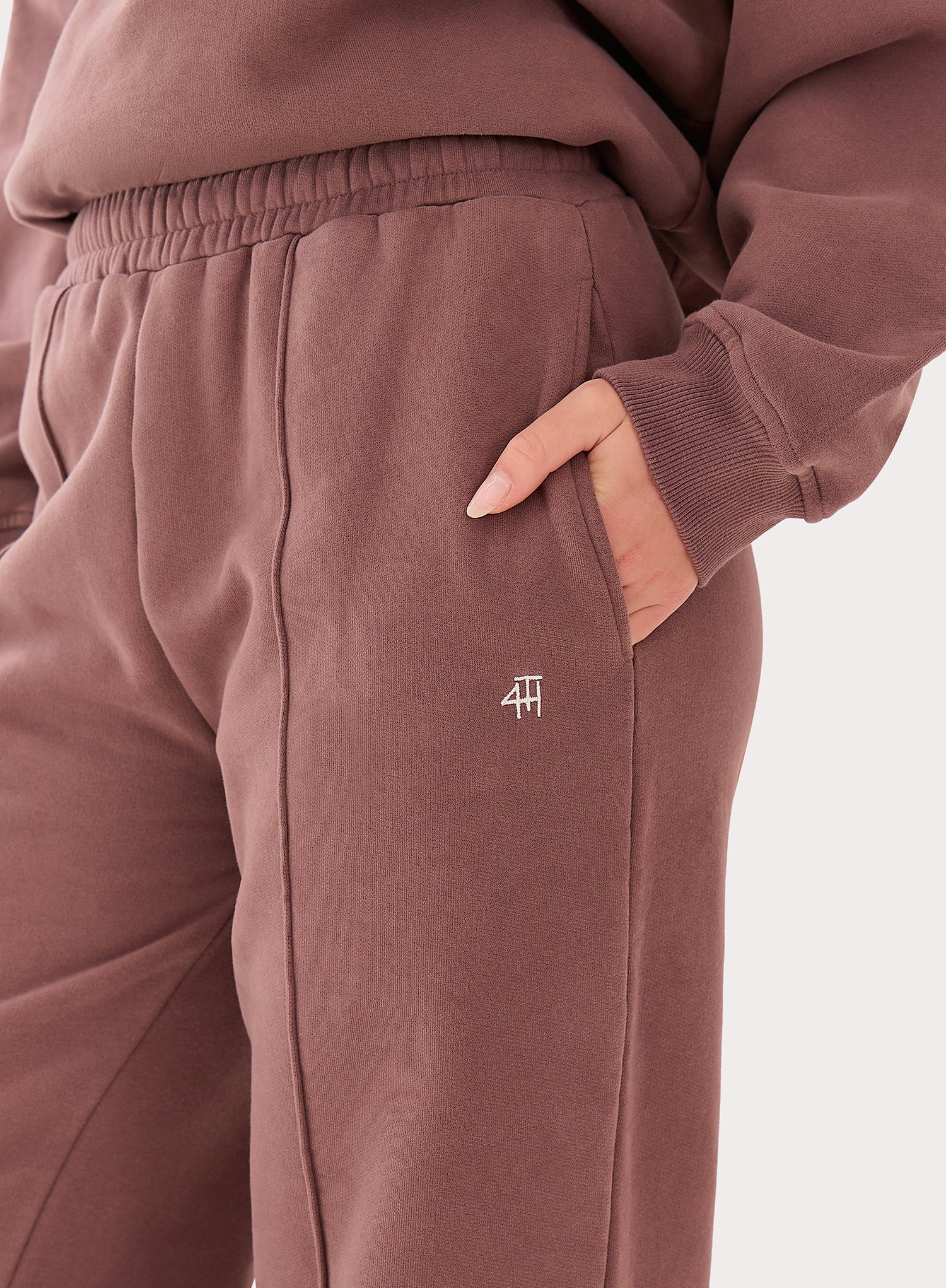 Mocha 4th Wide Leg Branded Joggers