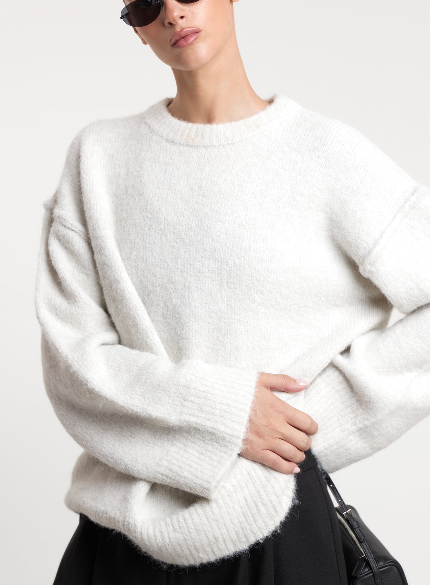 Cream Wool Blend Knitted Jumper