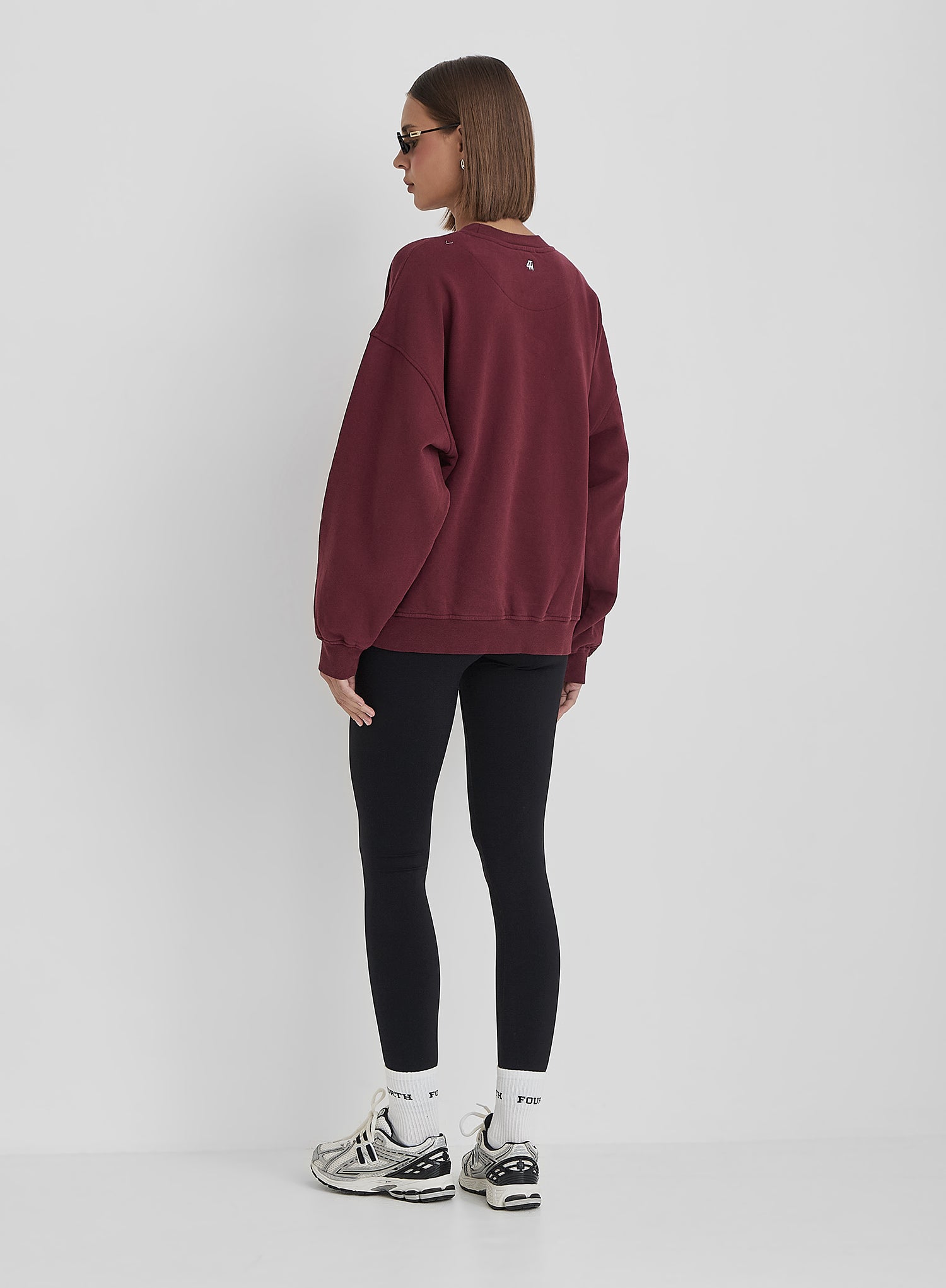 Burgundy Distressed Fourth Slogan Oversized Sweatshirt- Rylee