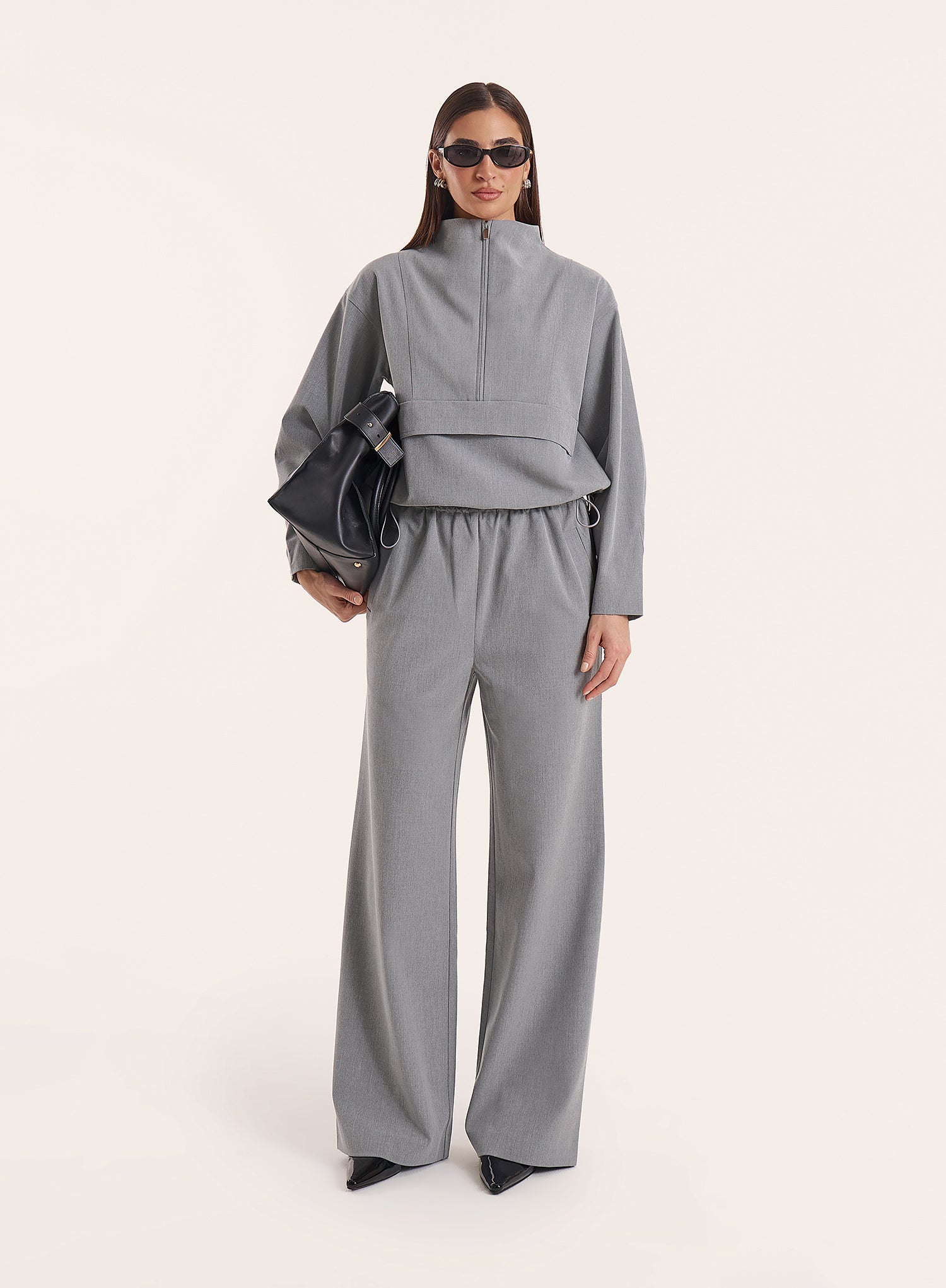 Grey Toggle Waist Trousers
