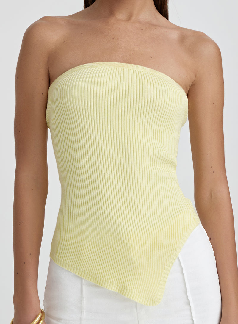 Yellow Knitted Bandeau Top- Mila