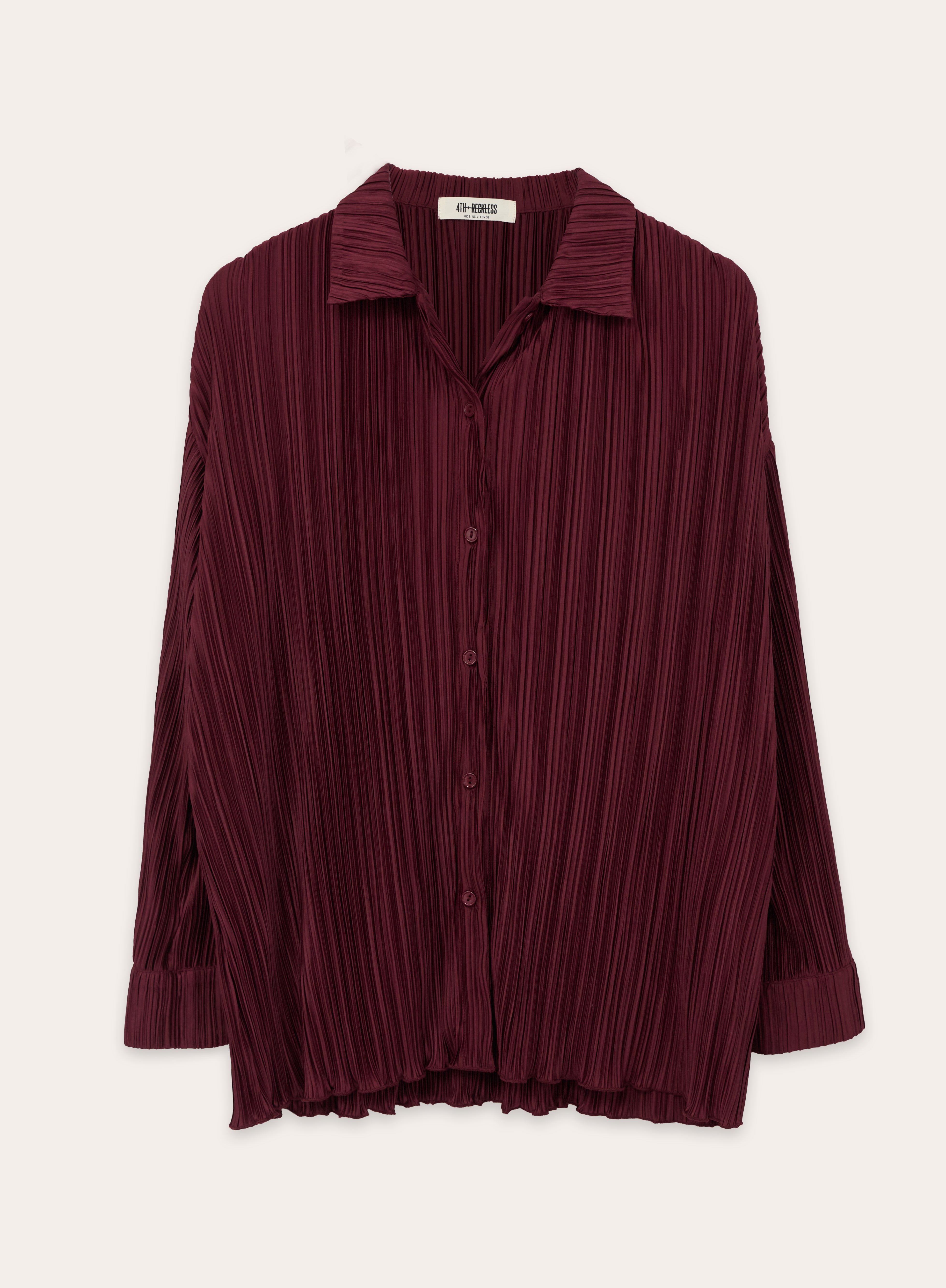 Burgundy Plisse Shirt