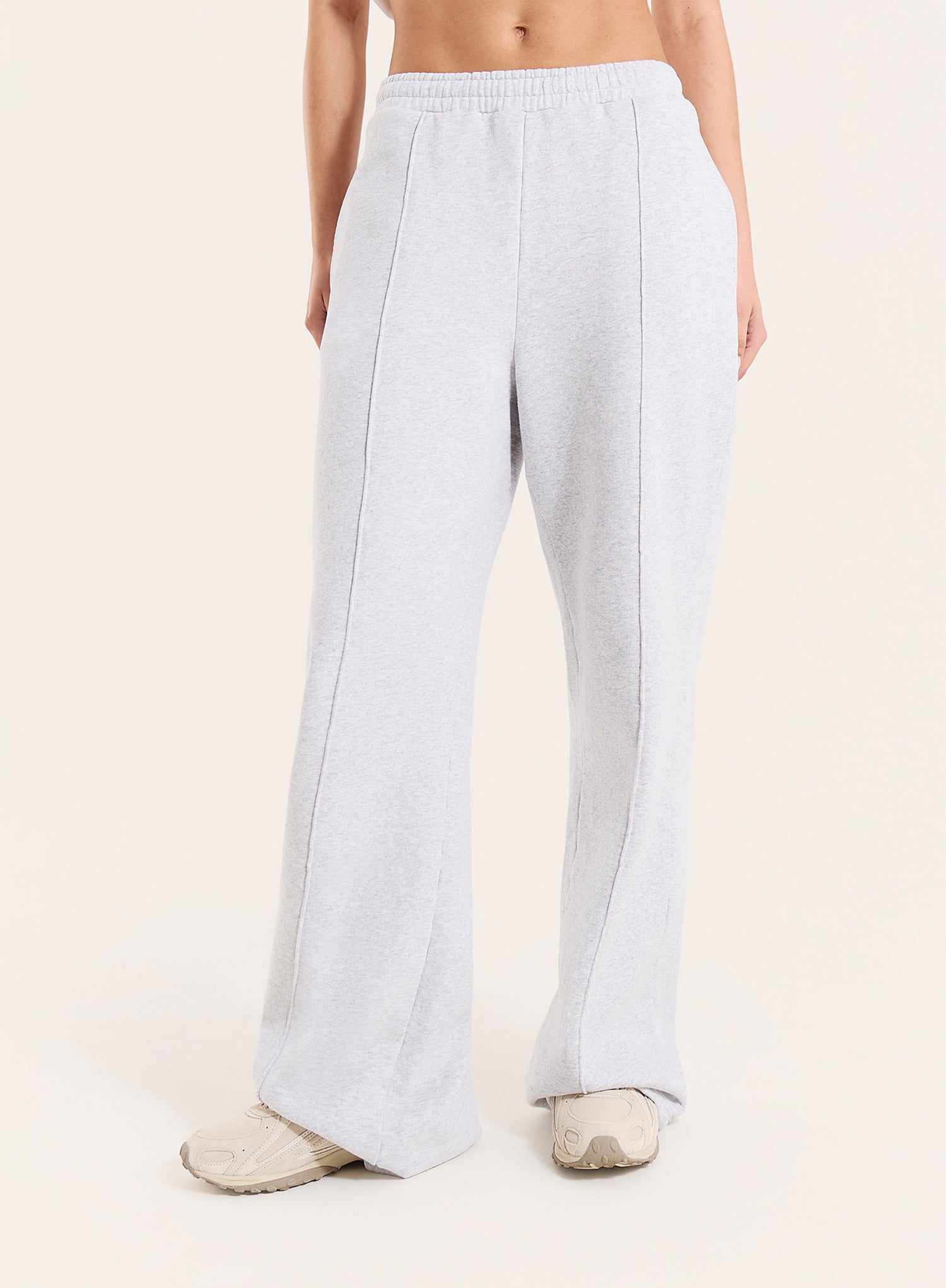 Light Grey 4th Wide Leg Branded Joggers