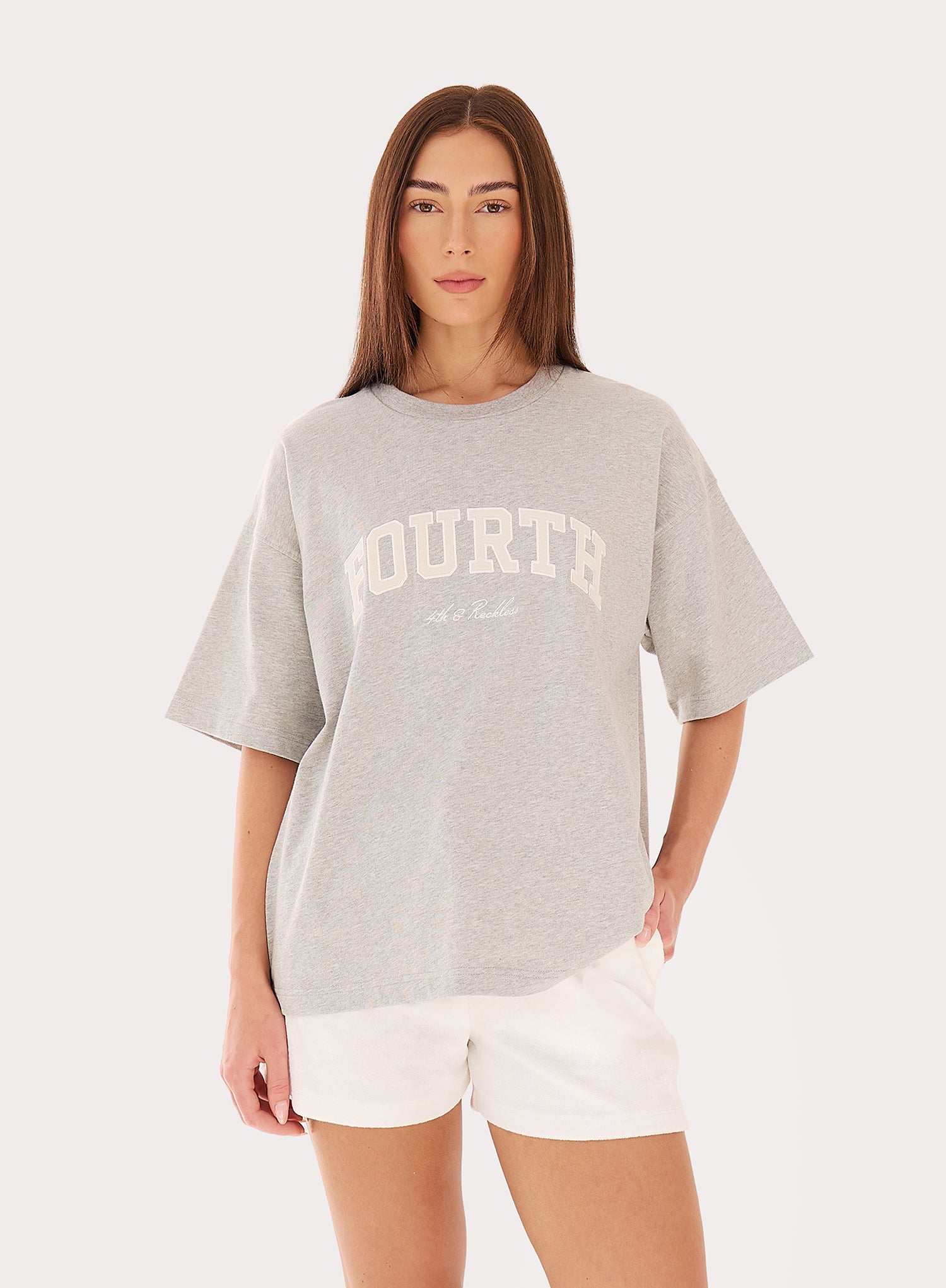 Grey Fourth Branded Cotton Oversized T-Shirt