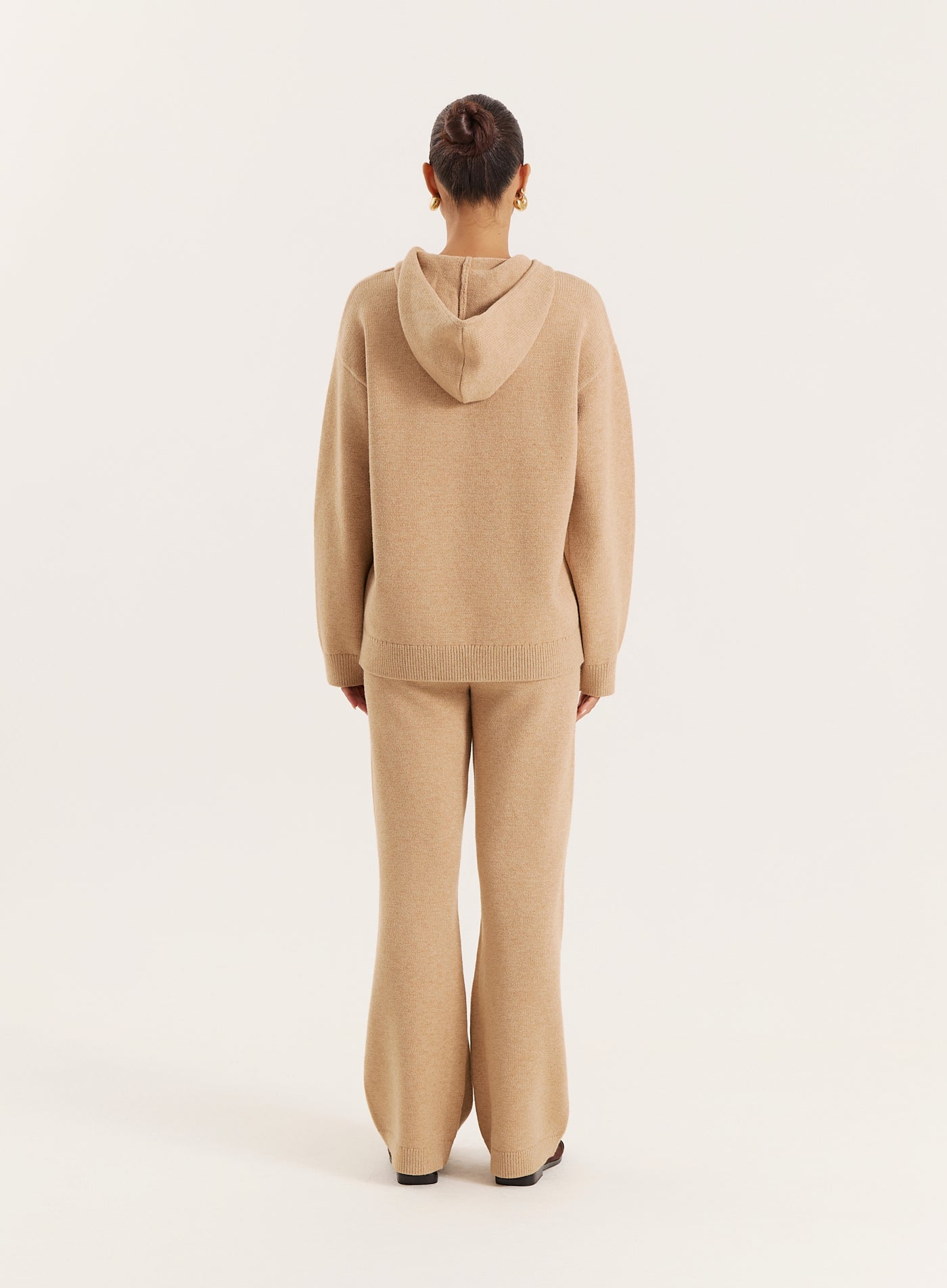 Camel Knitted Fourth Studio Hooded Jumper