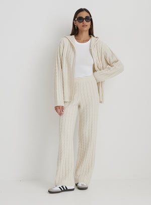 Cream Cable Knit Trouser- Janina