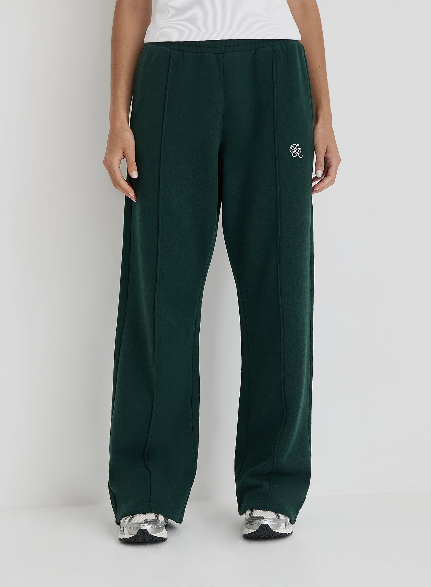 Green Fourth Branded Wide Leg Jogger- Forrest