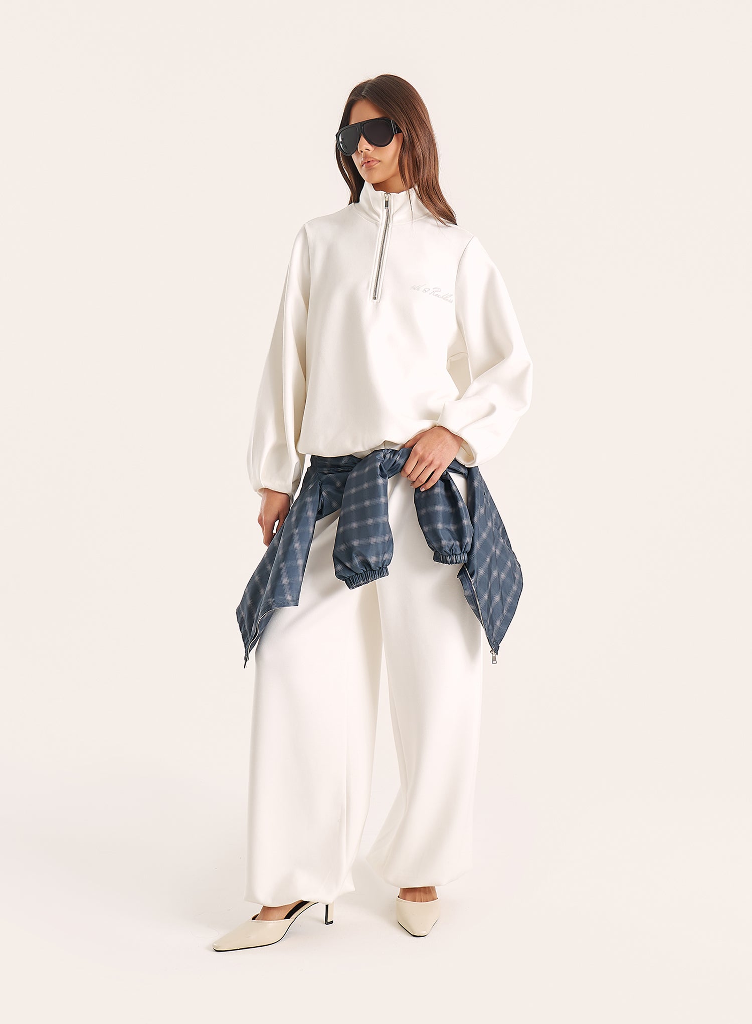 Cream Balloon Leg Cargo Joggers