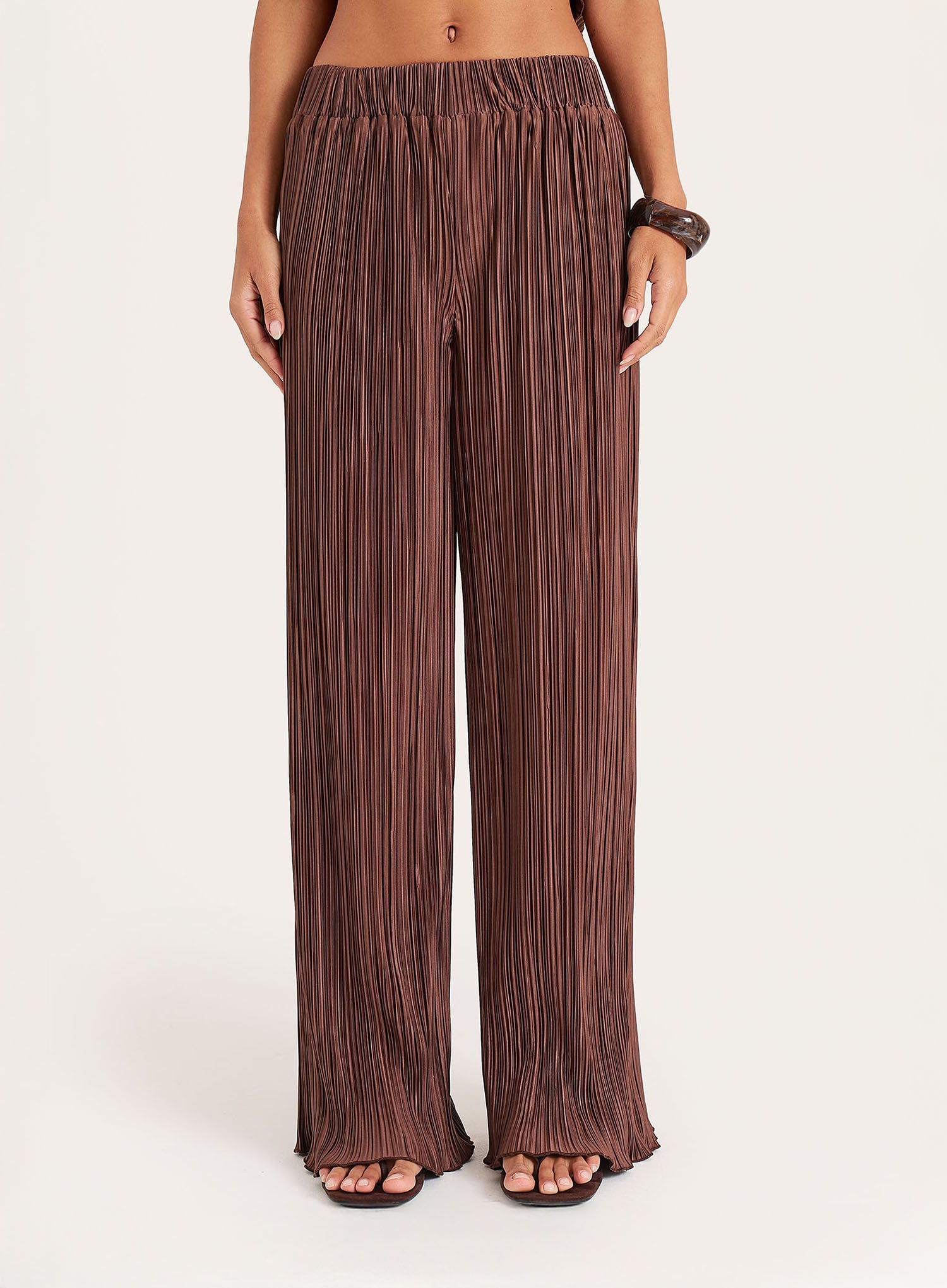 Chocolate Plisse Trouser