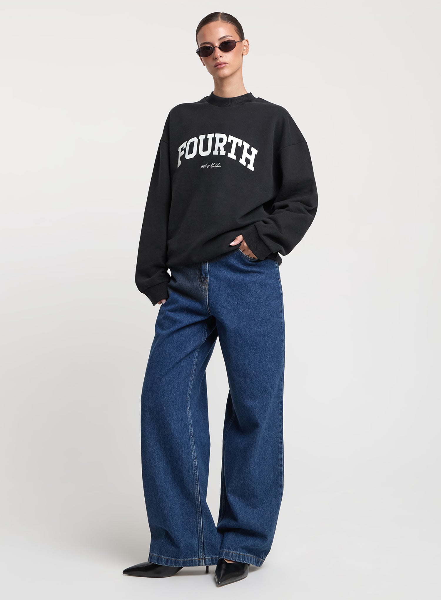 Black Printed Fourth Branded Sweatshirt