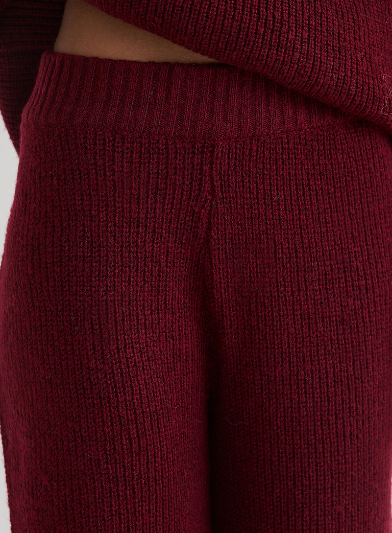 Burgundy Slouchy Knitted Trouser - Remy