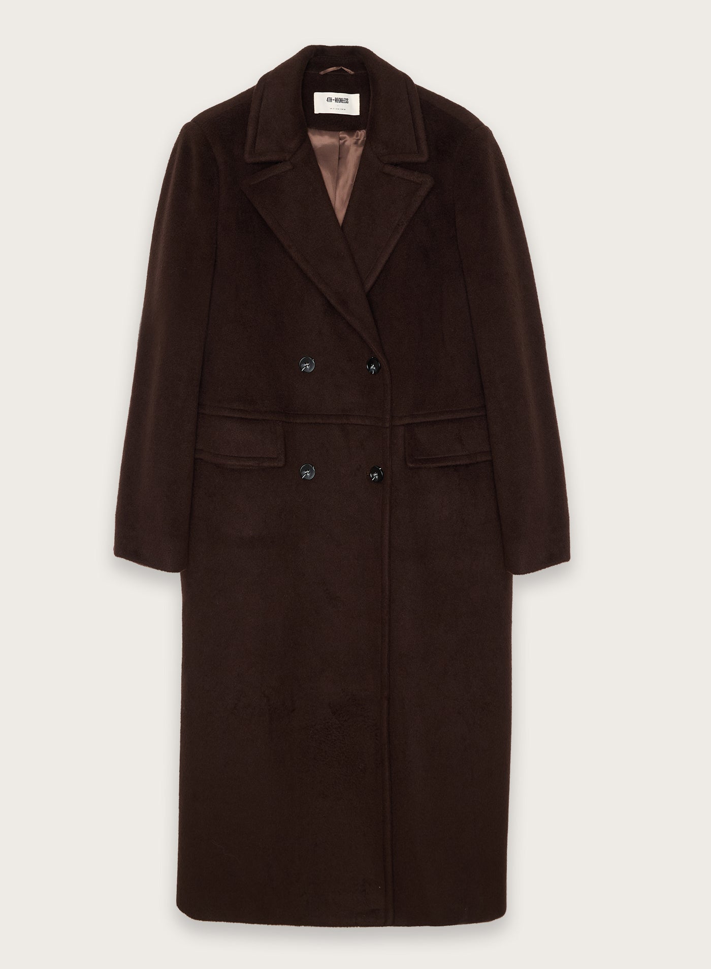Chocolate Double-Breasted Longline Coat