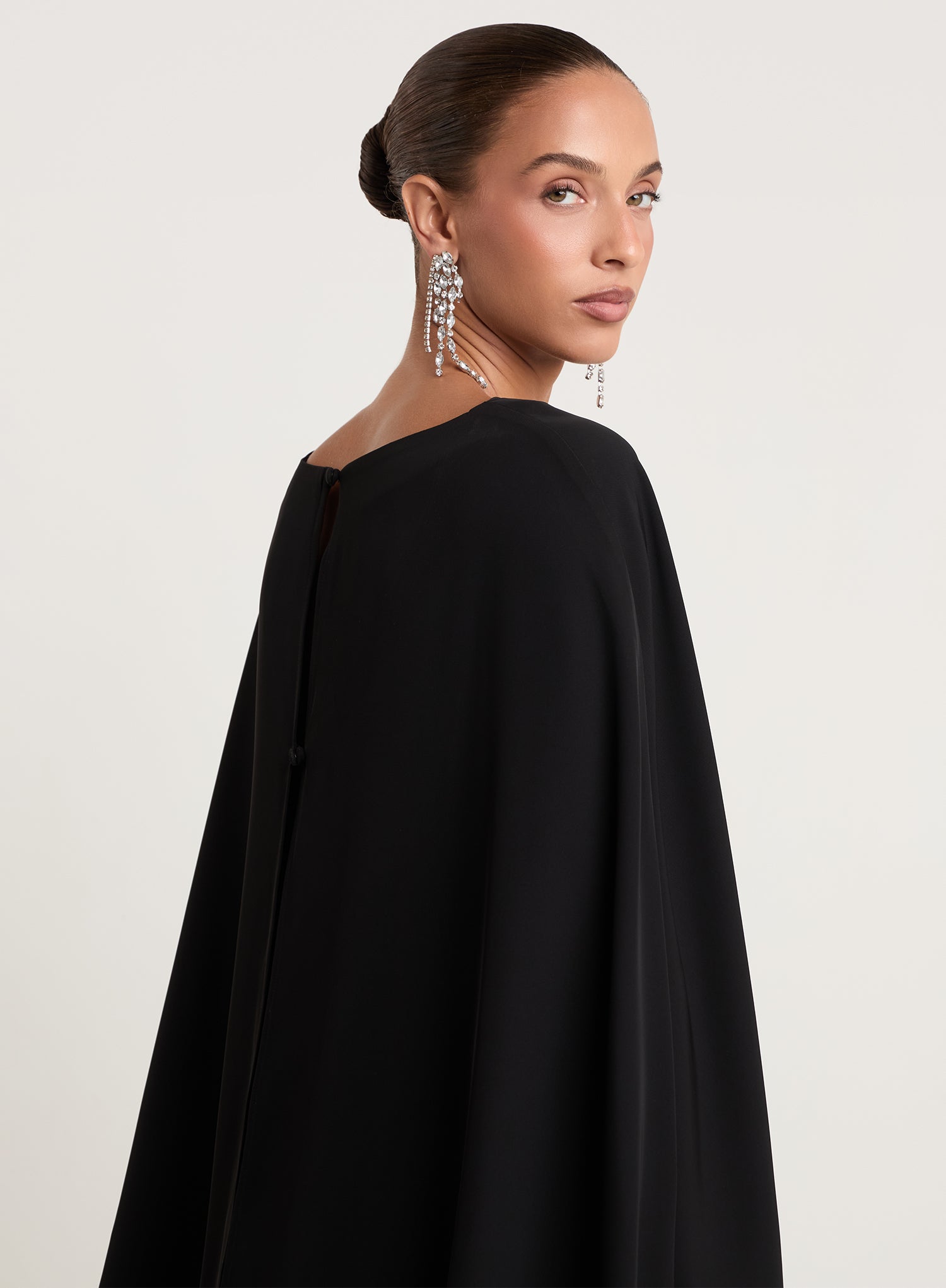 Black Cape Sleeve Mini Dress