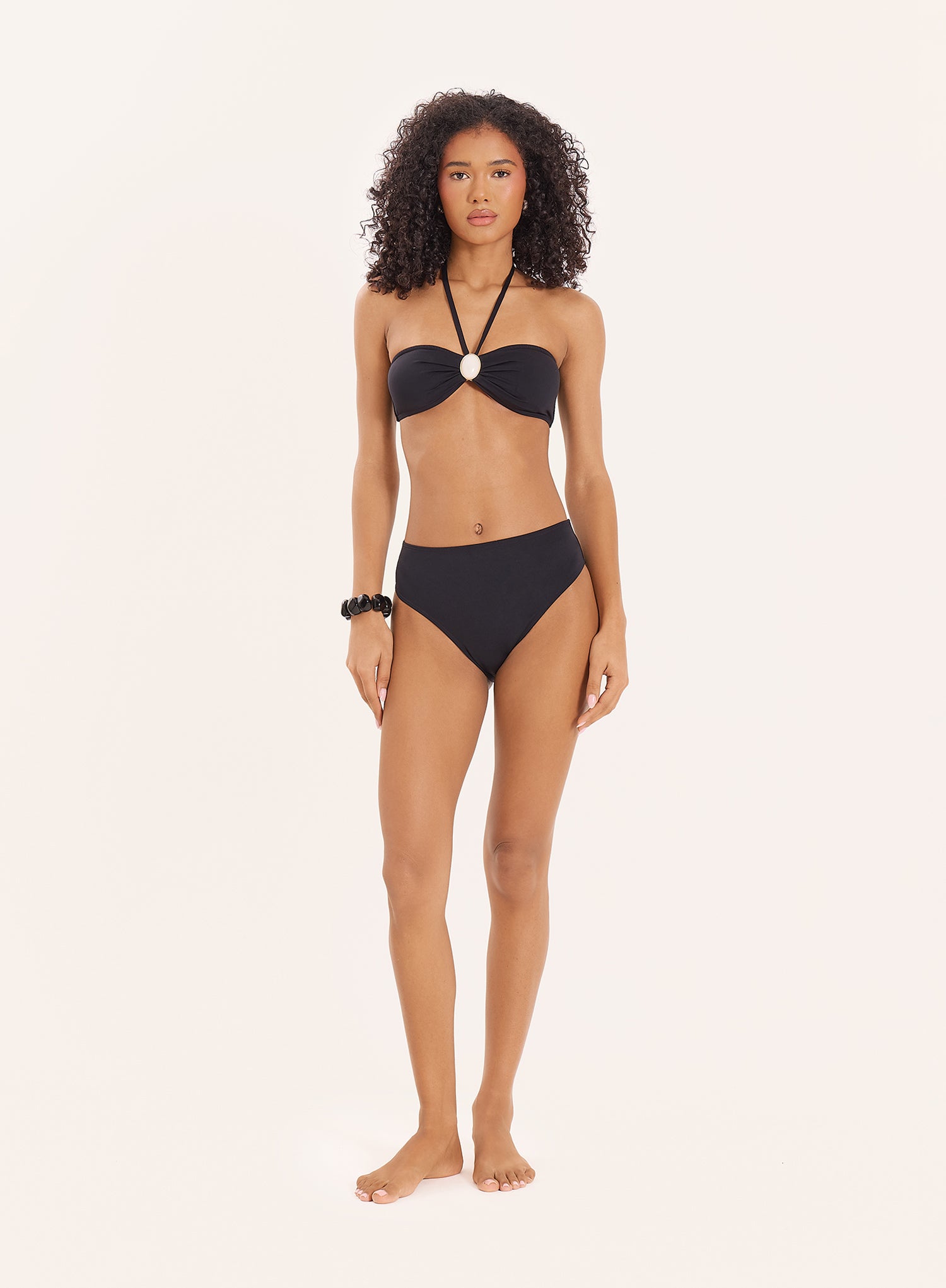 Black High Waisted Bikini Bottom