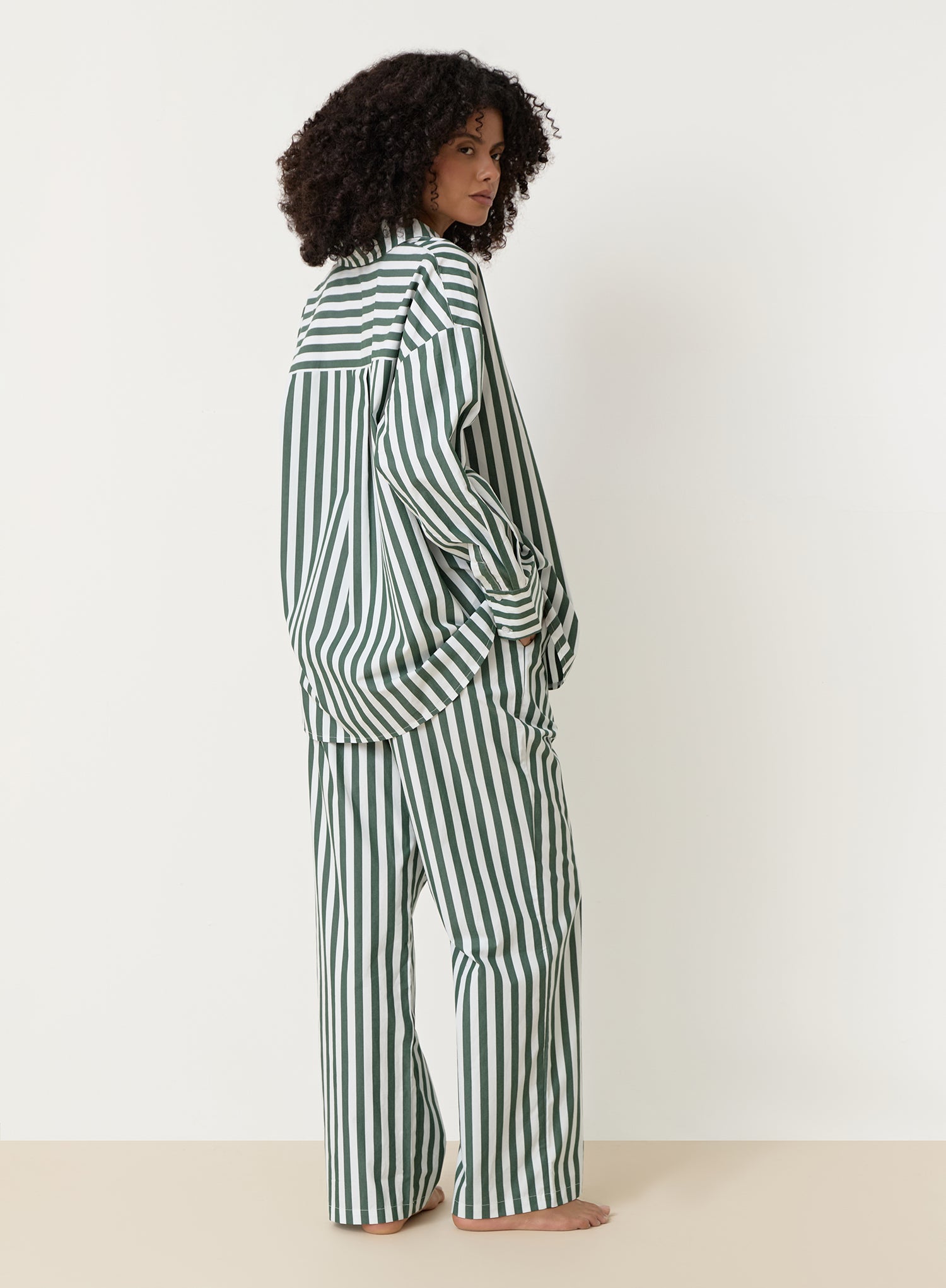 Green Stripe Oversized Shirt- Rio