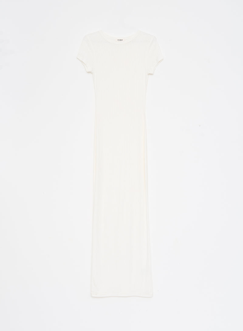 Cream Sheer Knitted Maxi Dress- Kendall