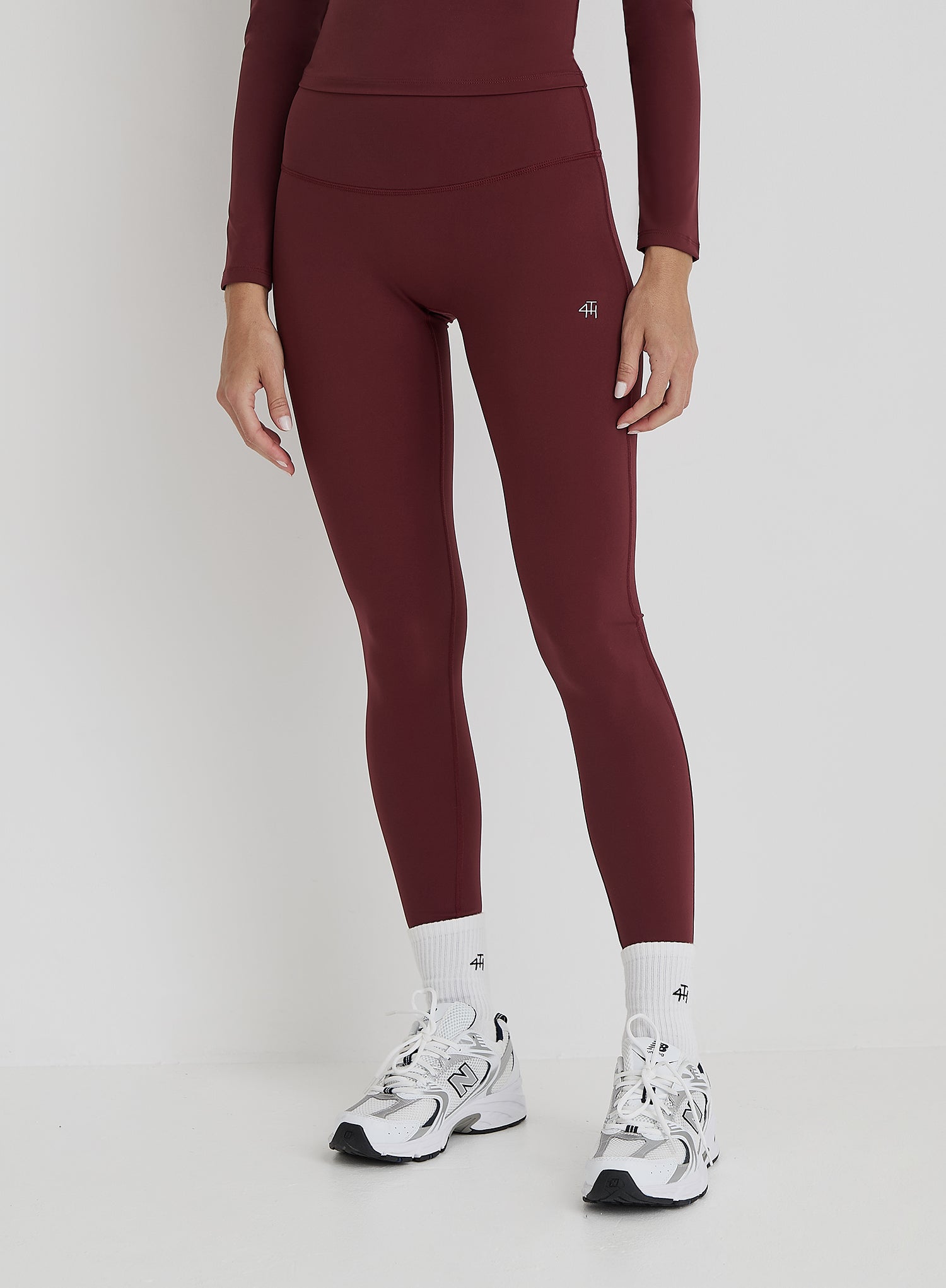 Burgundy 4th Branded Legging- Anni