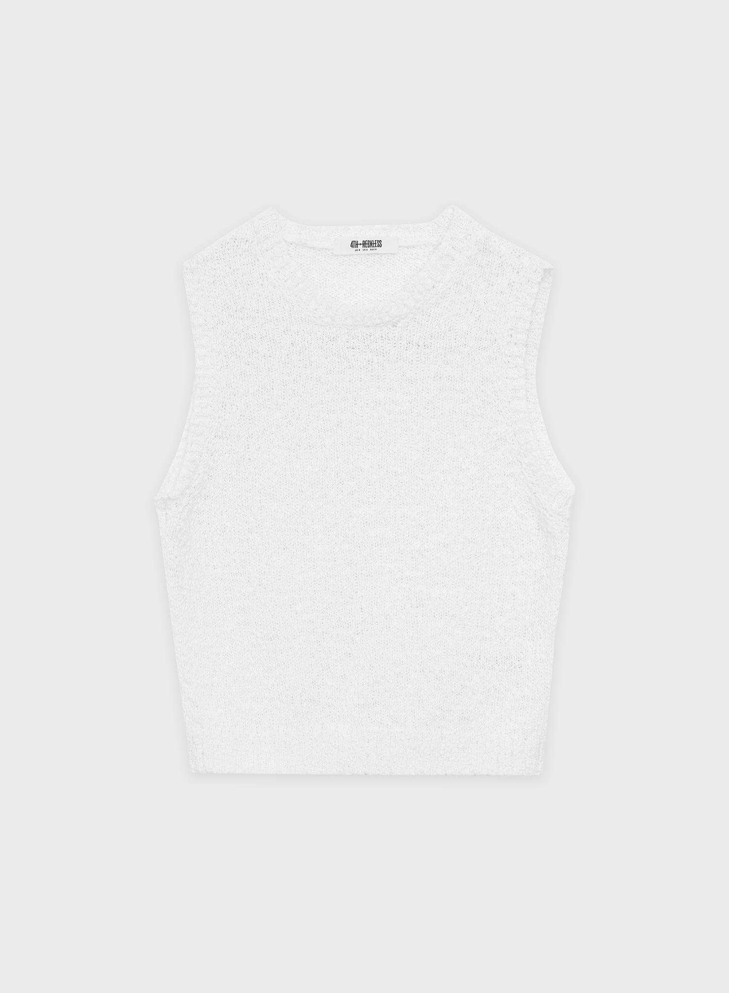 White Cotton Knit Tank Top - Eden