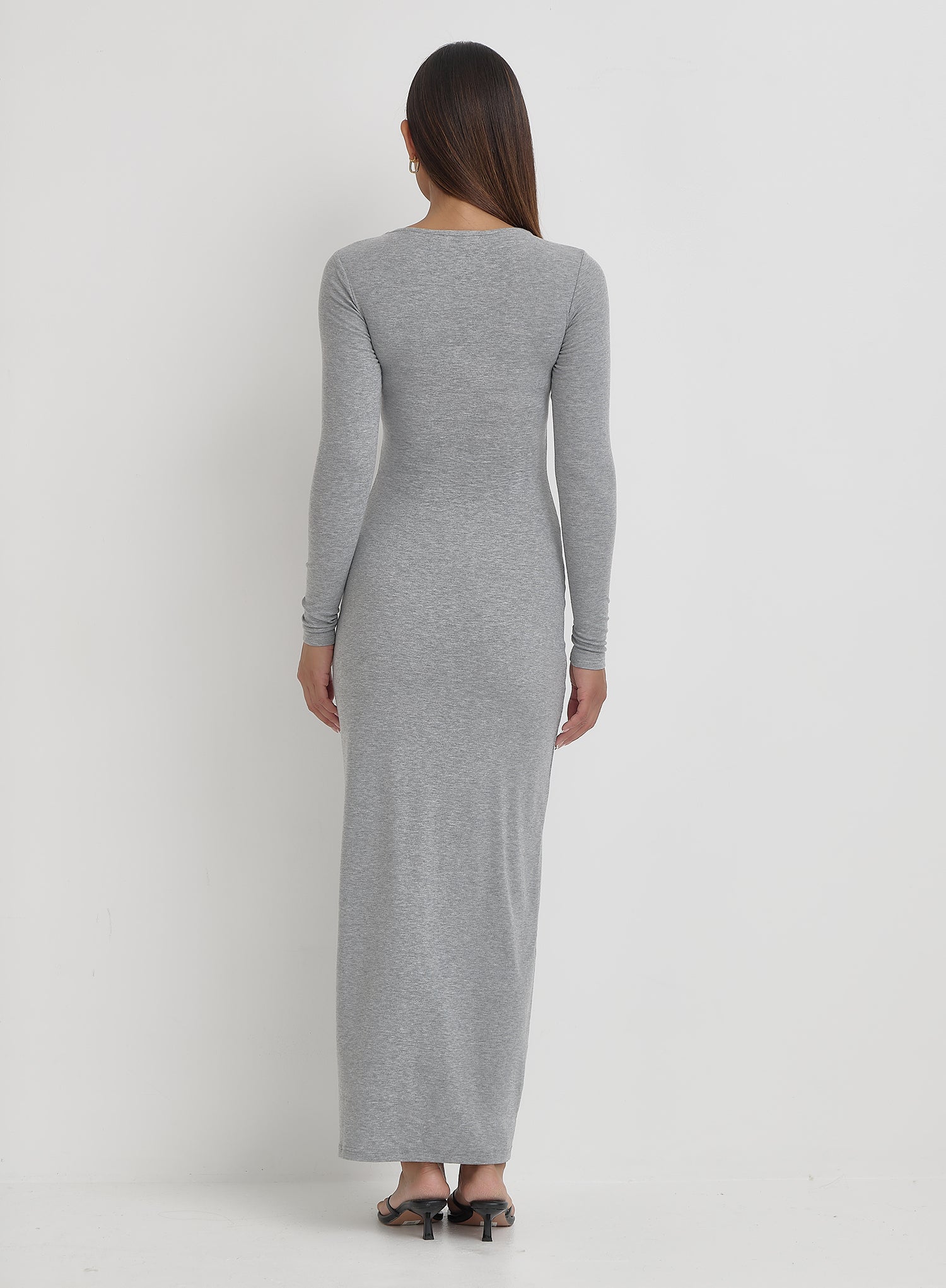 Grey Bust Detail Maxi Dress- Zofia