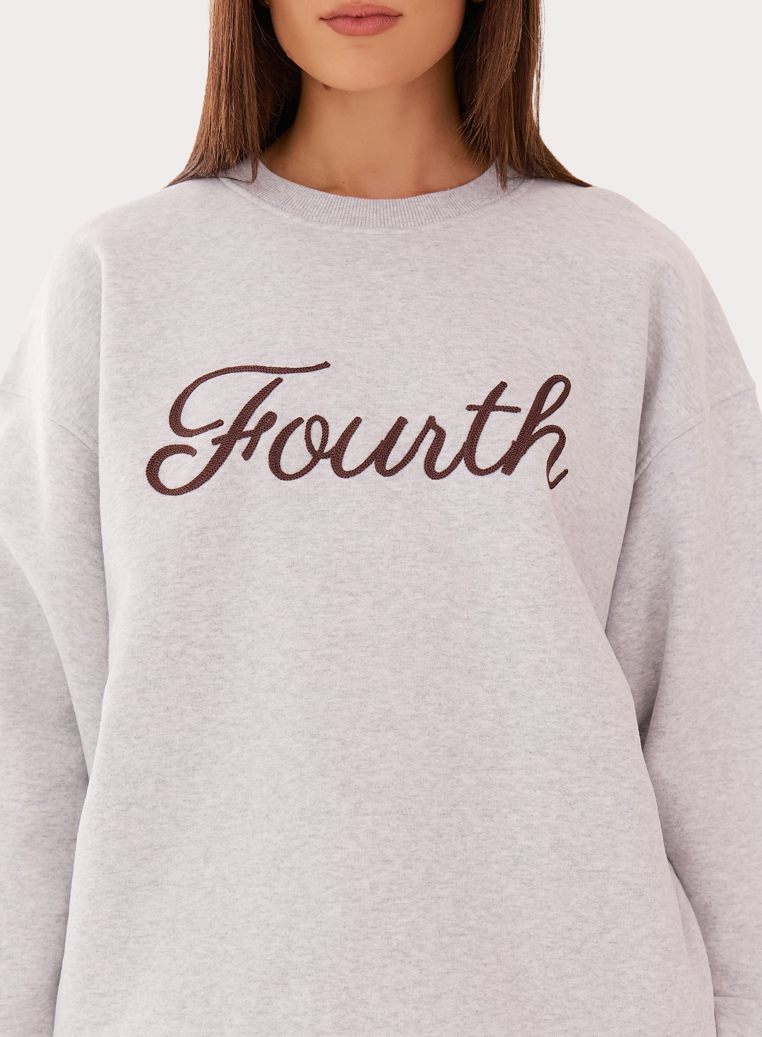 Light Grey Fourth Script Slogan Sweatshirt
