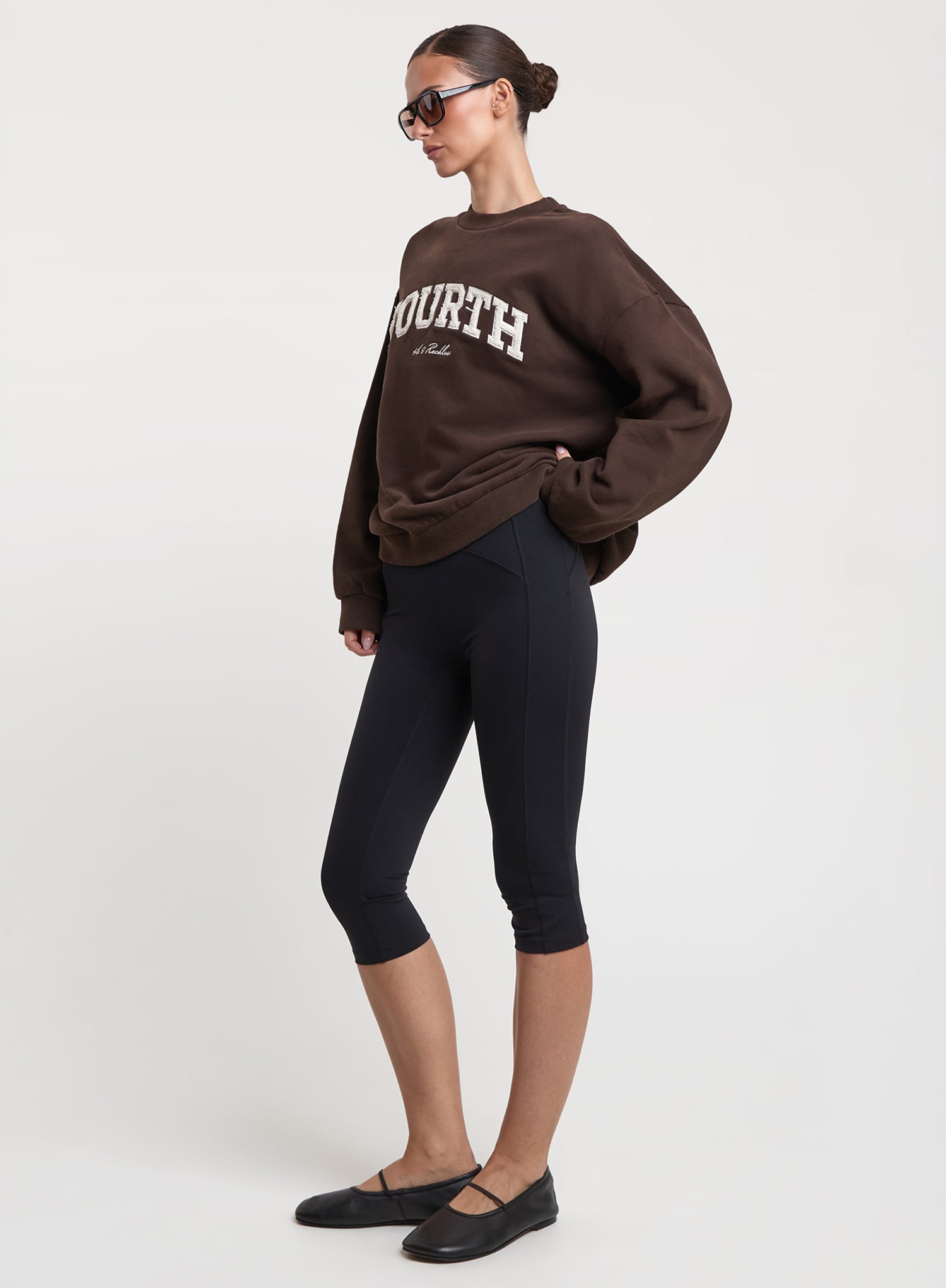 Chocolate Brown Fourth Boucle Branded Sweatshirt