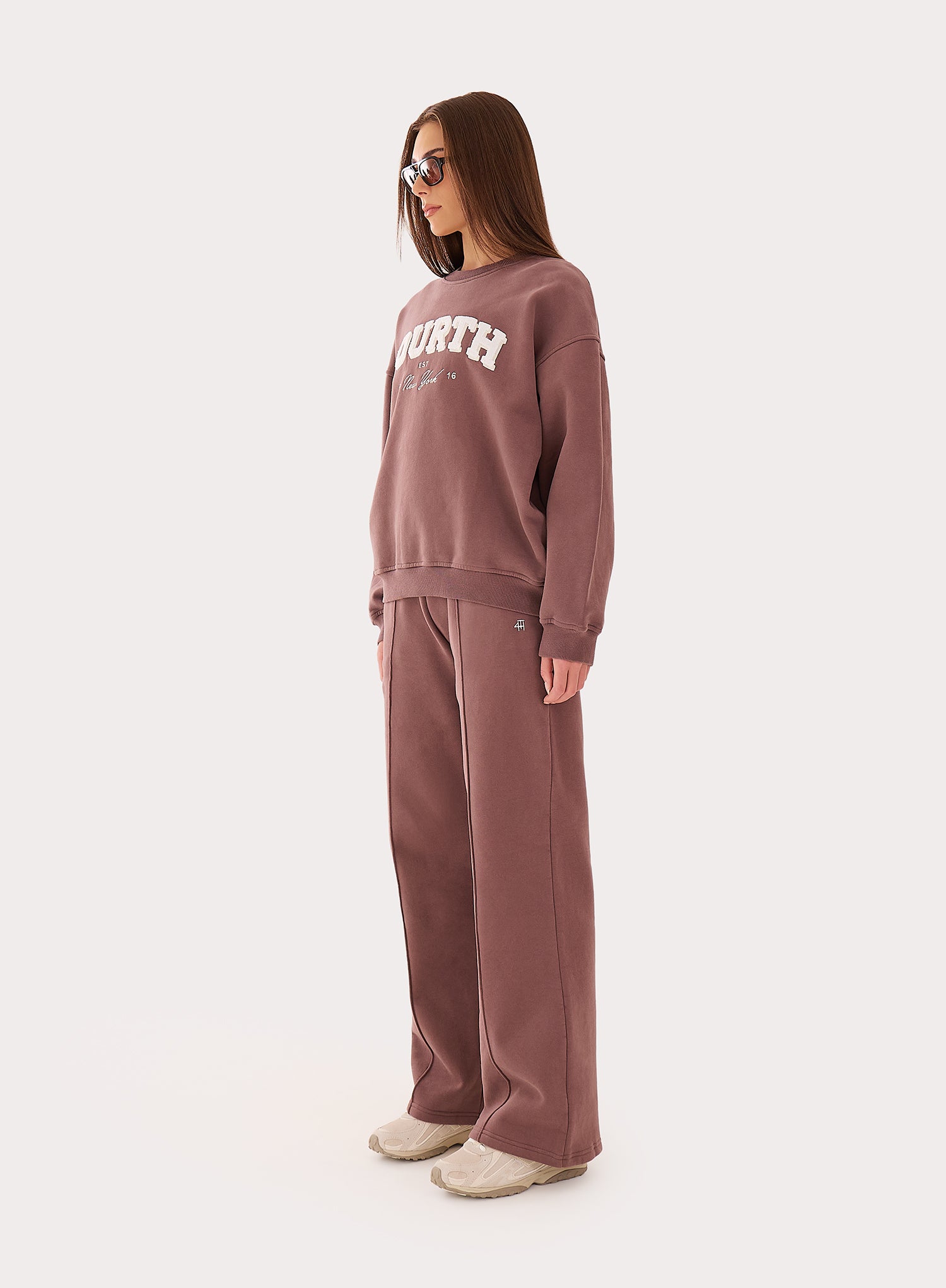 Mocha 4th Wide Leg Branded Joggers