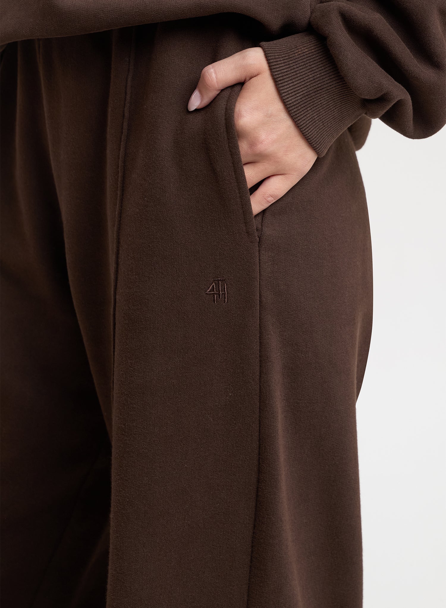 Chocolate Brown 4th Branded Wide Leg Jogger