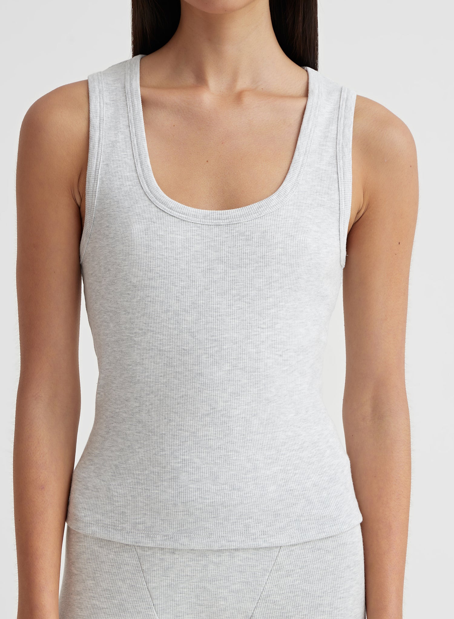 Grey Marl Vest Top - Leo