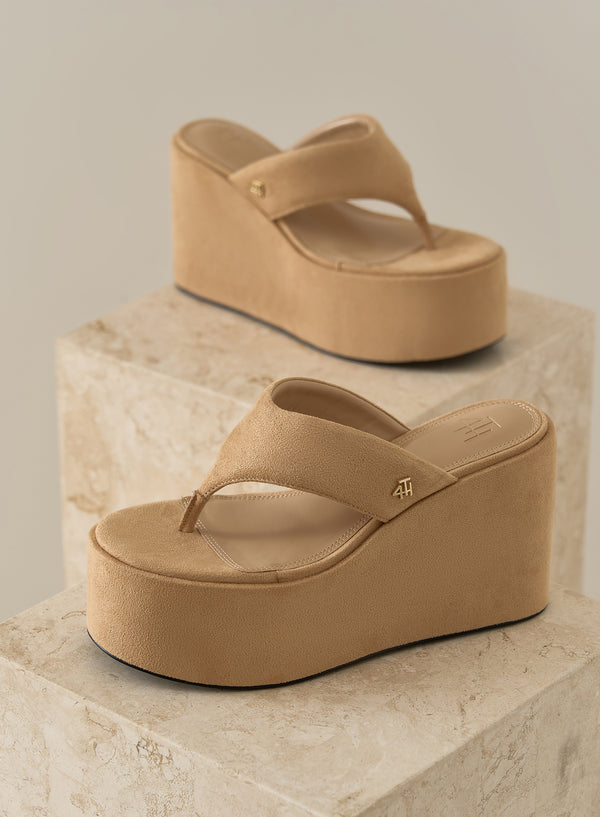 Tan Suede Chunky Platform Sandal- Melissa