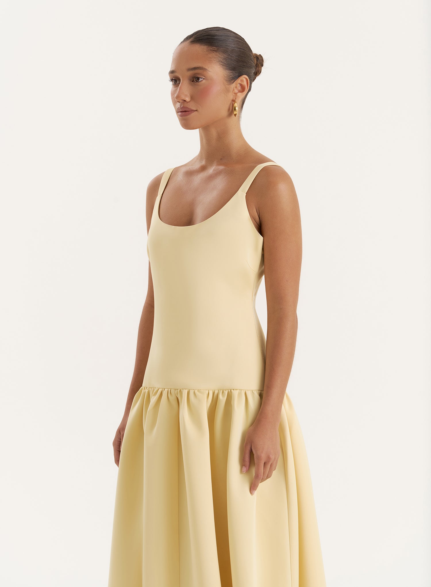 Yellow Drop Waist Maxi Dress- Melinie