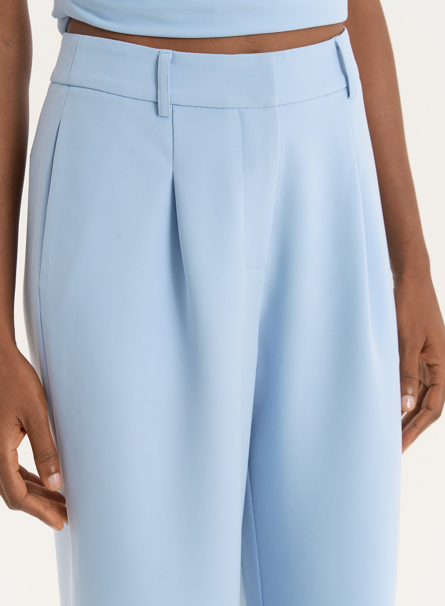 Blue Tailored Wide Leg Trousers- Sorcha