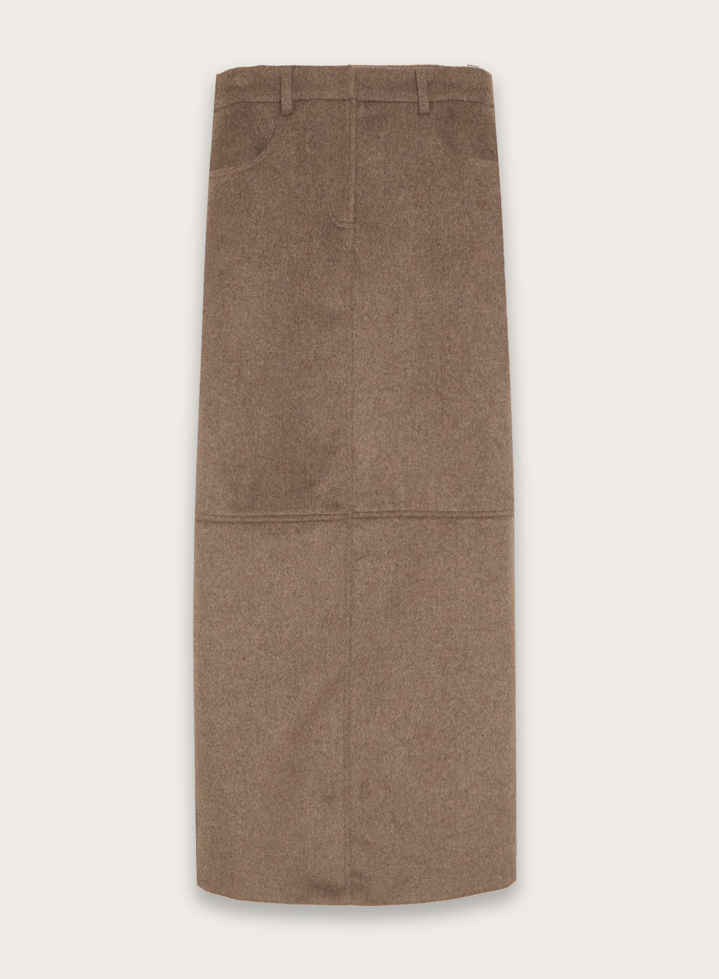 Brown Wool Effect Maxi Skirt