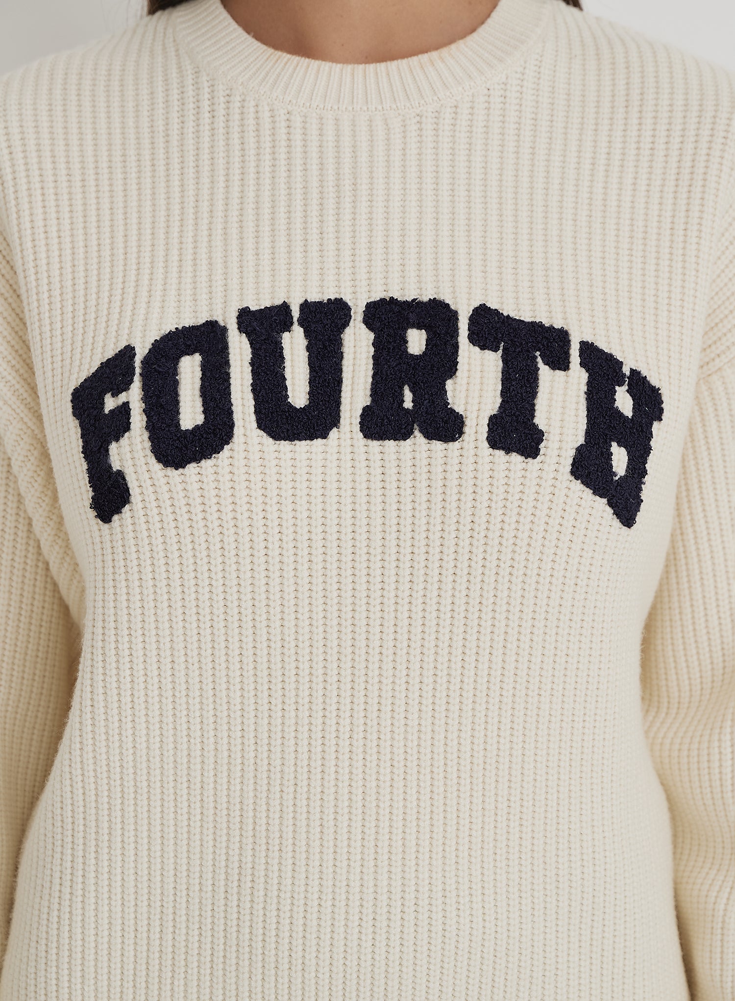 Cream Fisherman Knit Fourth Jumper- Pallas