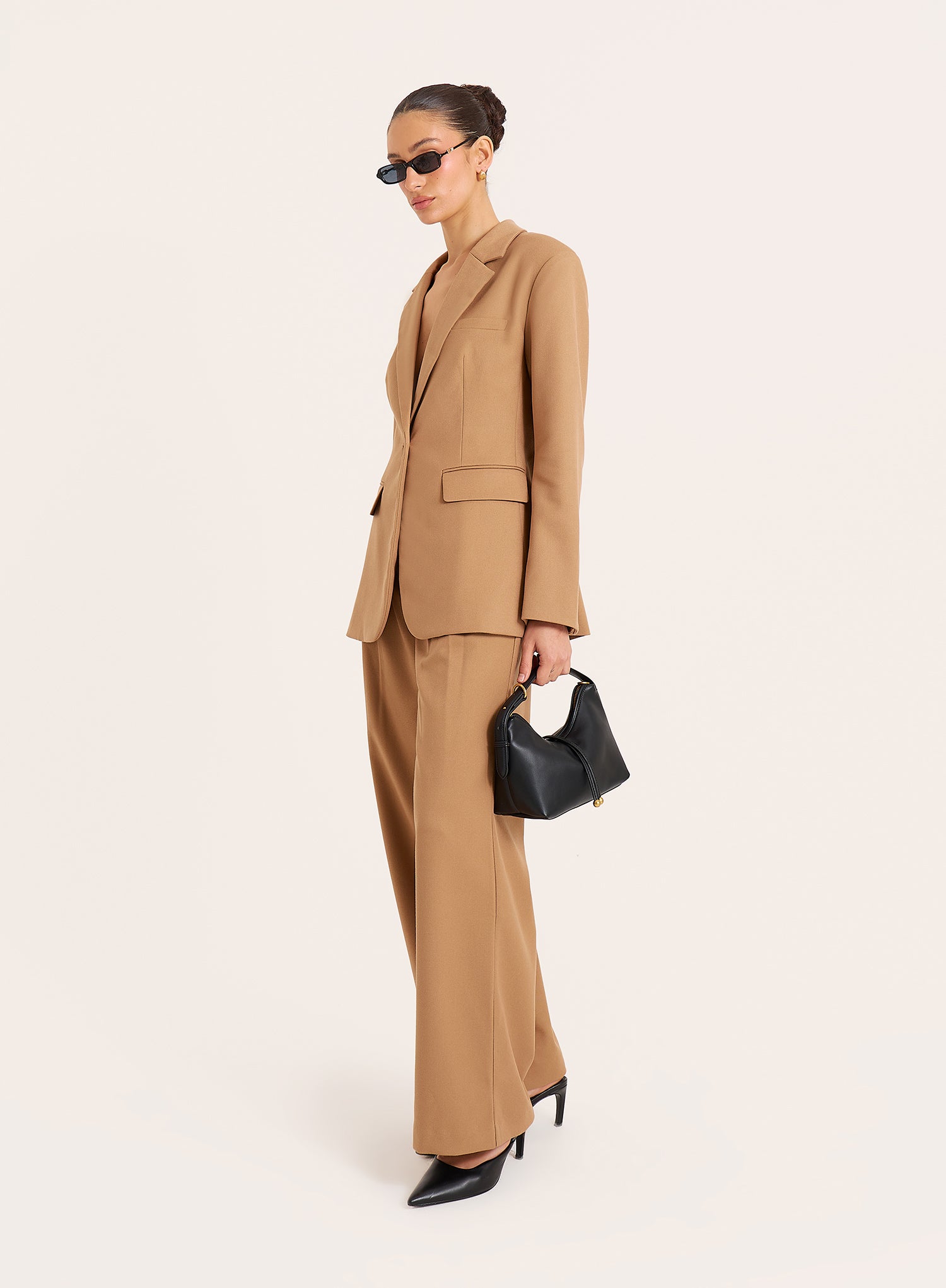 Camel Single Breasted Tailored Blazer