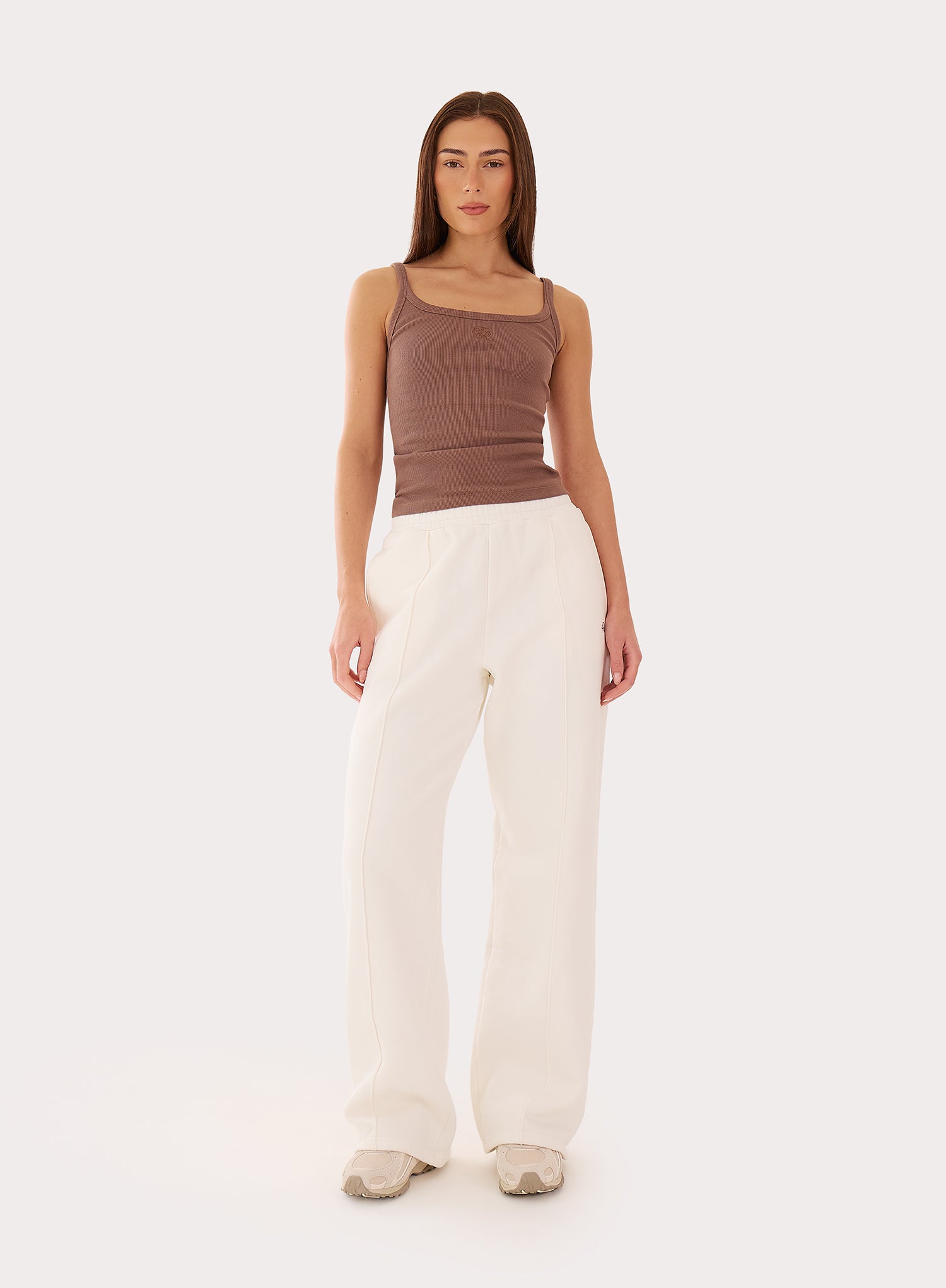 White 4th Wide Leg Branded Joggers