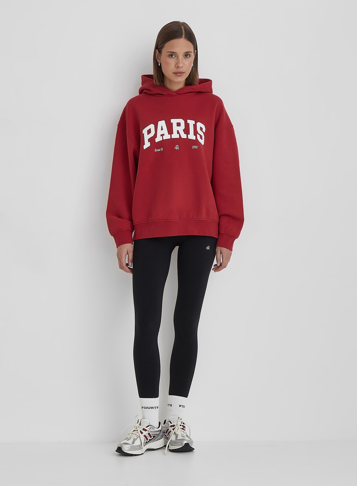 Red Paris Slogan Oversized Hoodie- Luna