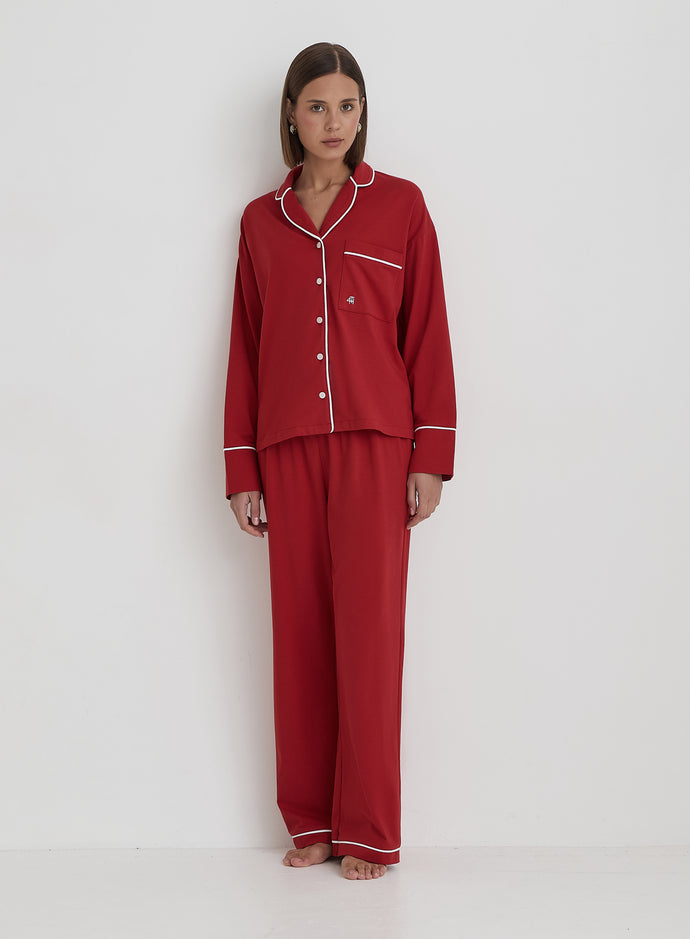 Red Jersey Pyjama Trouser- Jenifer