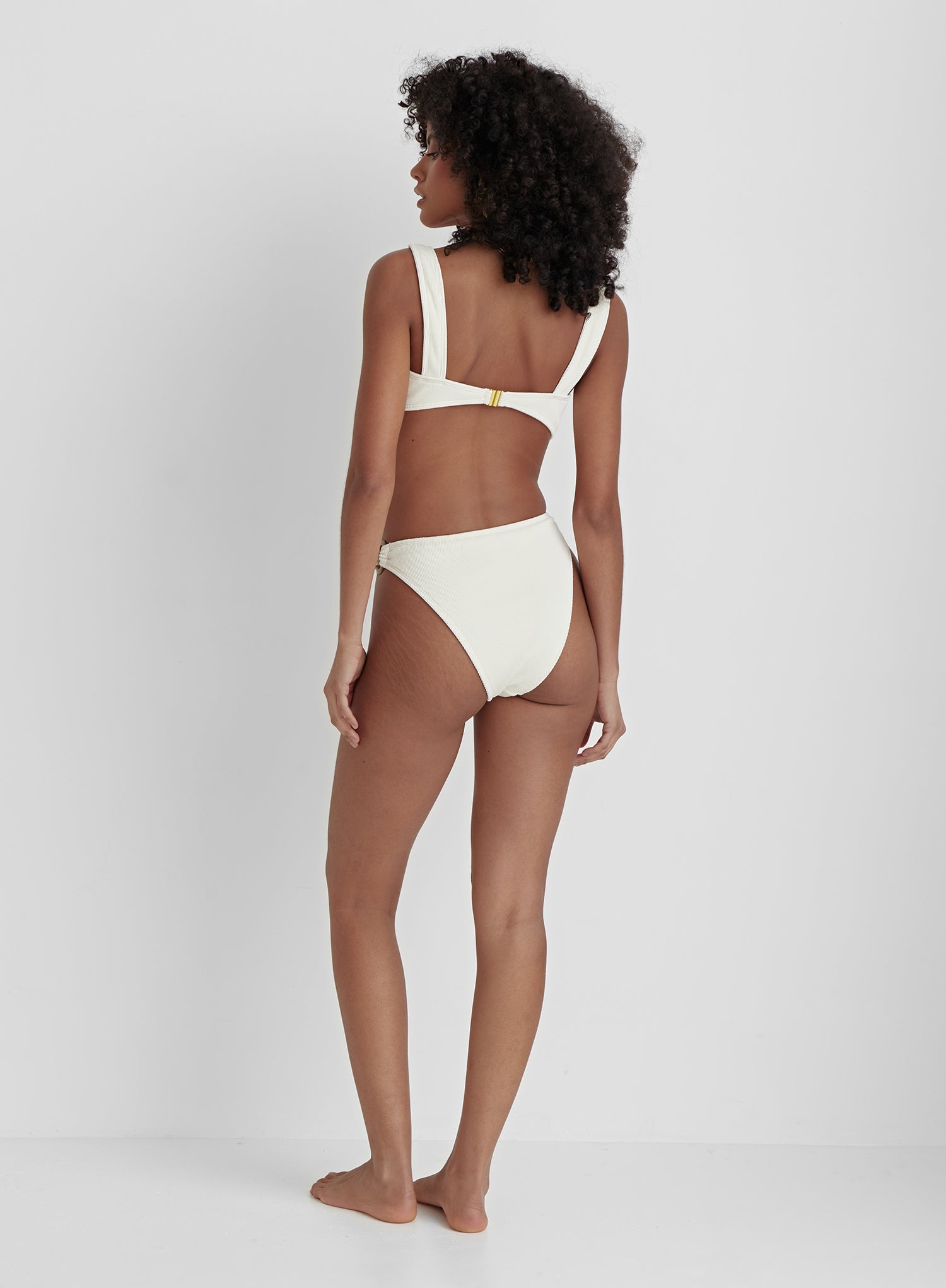 Cream Crinkle Tortoiseshell Bikini Bottom- Faie