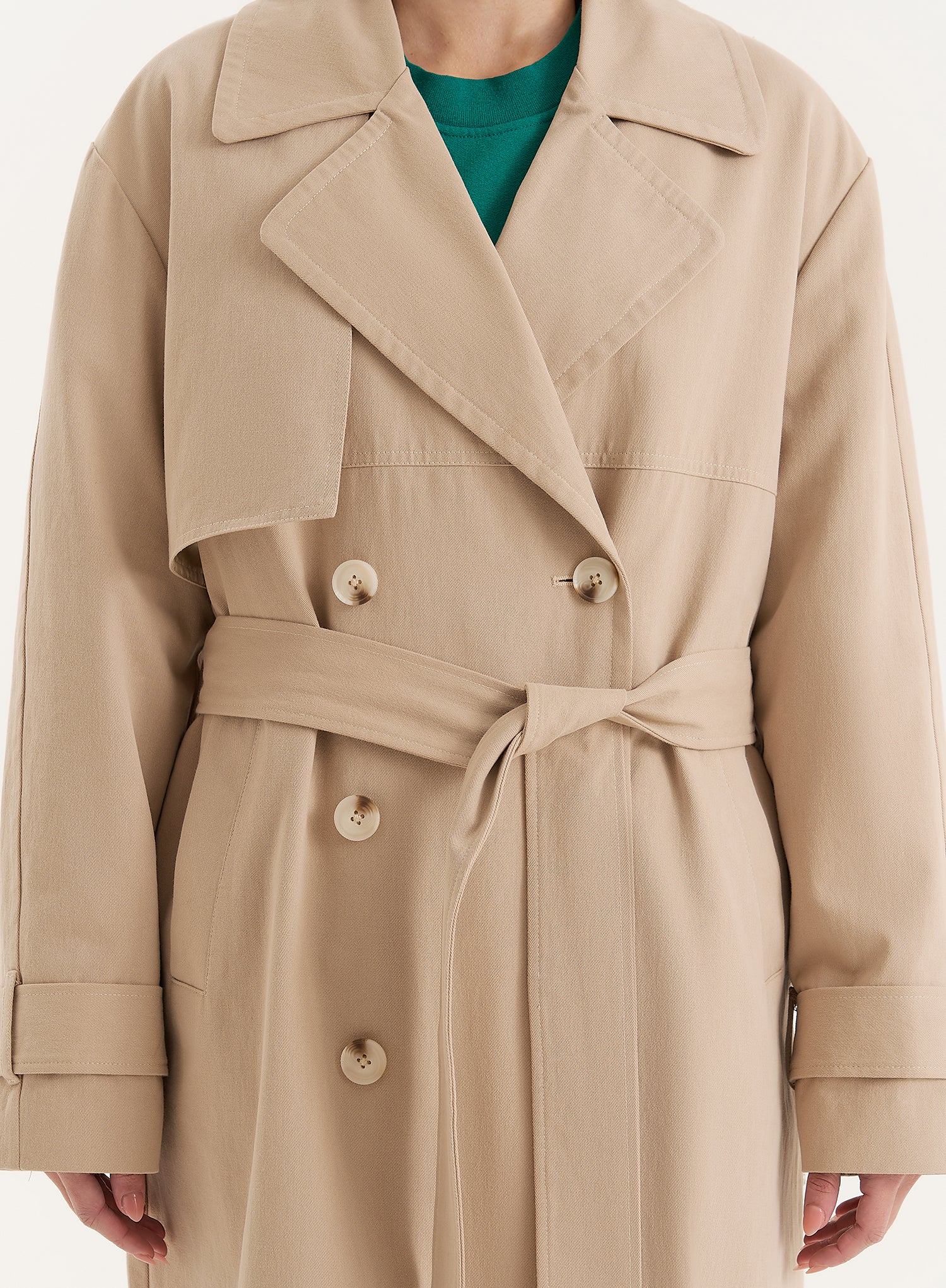 Beige Belted Trench Coat- Tabi