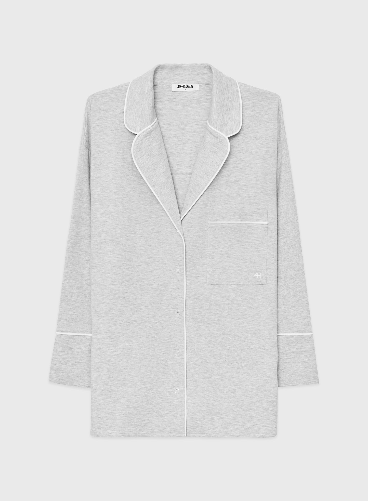 Grey Marl Jersey Pyjama Shirt- Jenifer