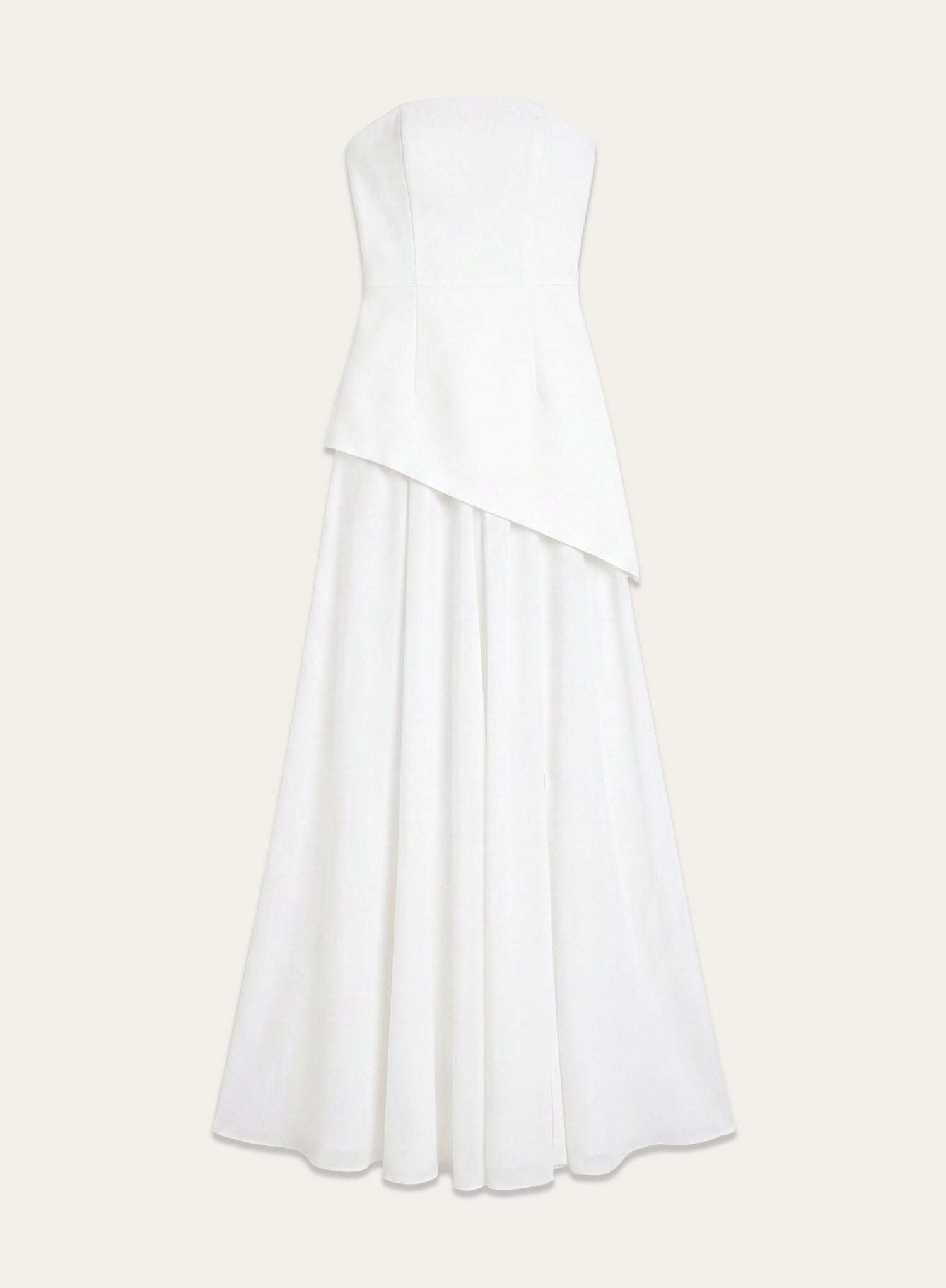 White Bandeau Asymmentric Detail Maxi Dress