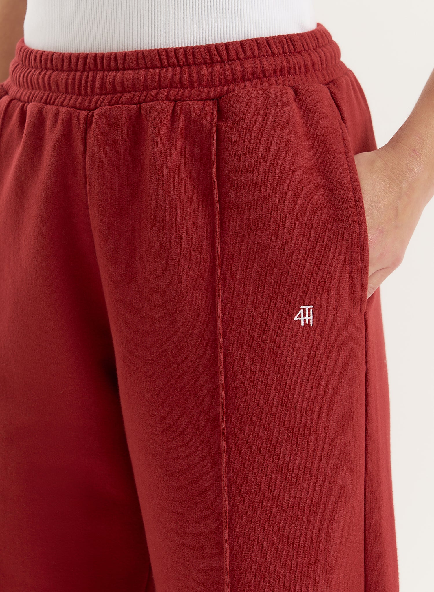 Red 4th Wide Leg Branded Joggers- Fergie