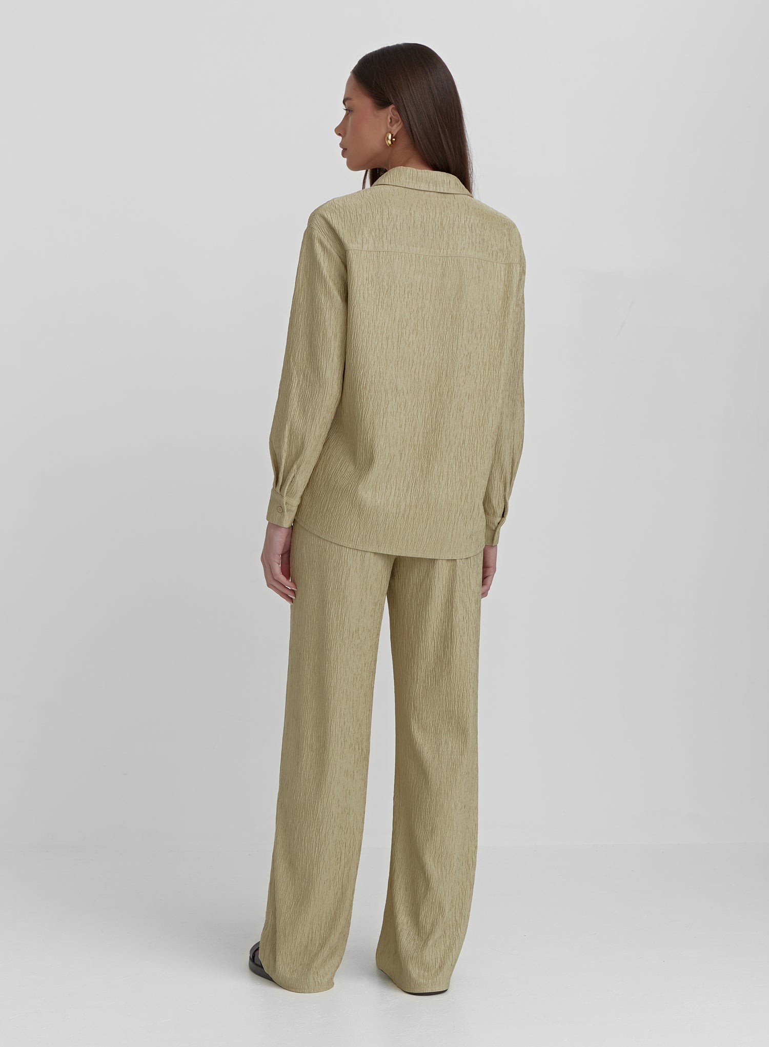 Olive Textured Shirt- Charlo