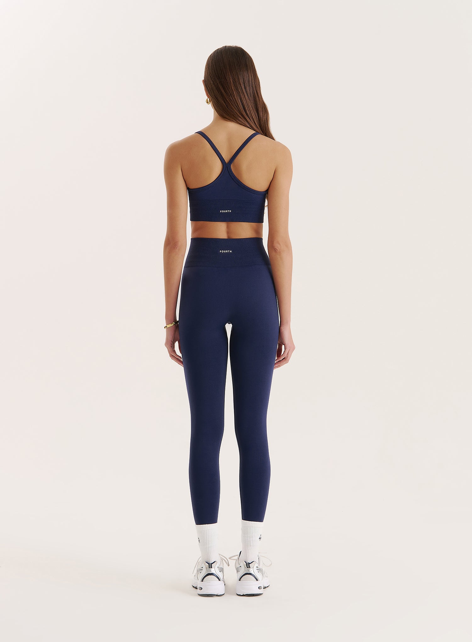 Navy Racer Back Seamless Sports Bra