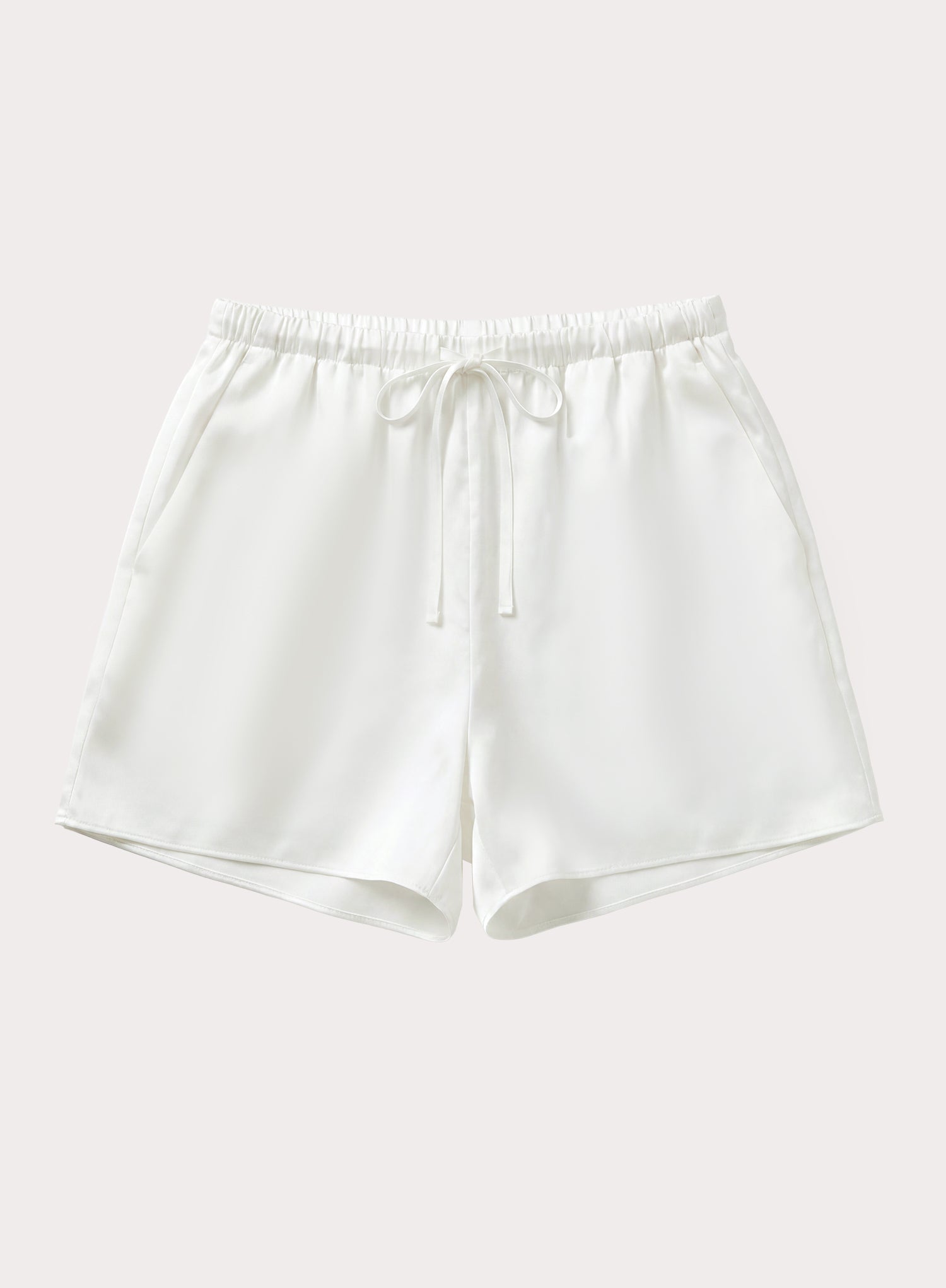 Cream Elasticated Waist Satin Short